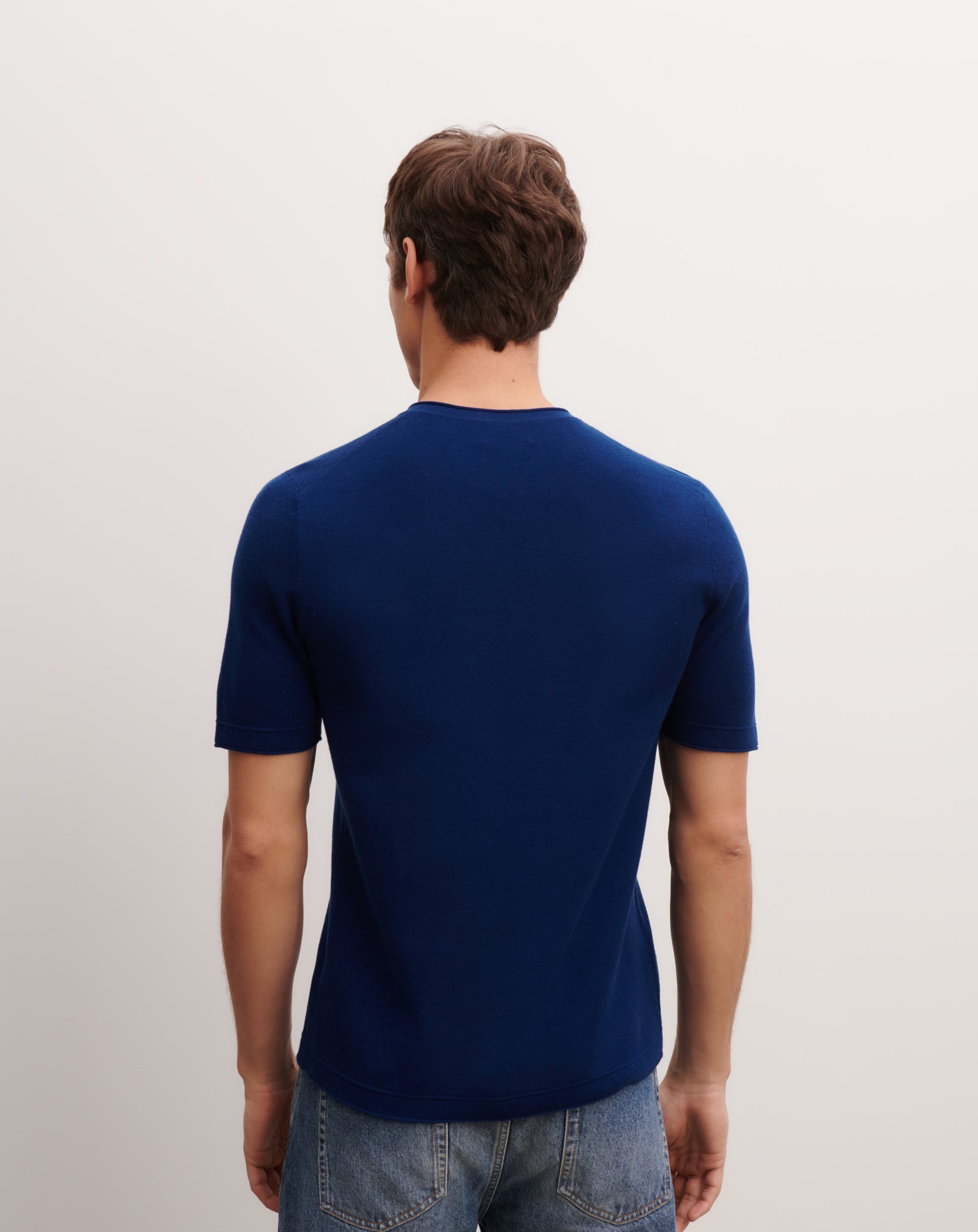 T-shirt col tunisien-AMIRAL-70% coton 30% cachemire