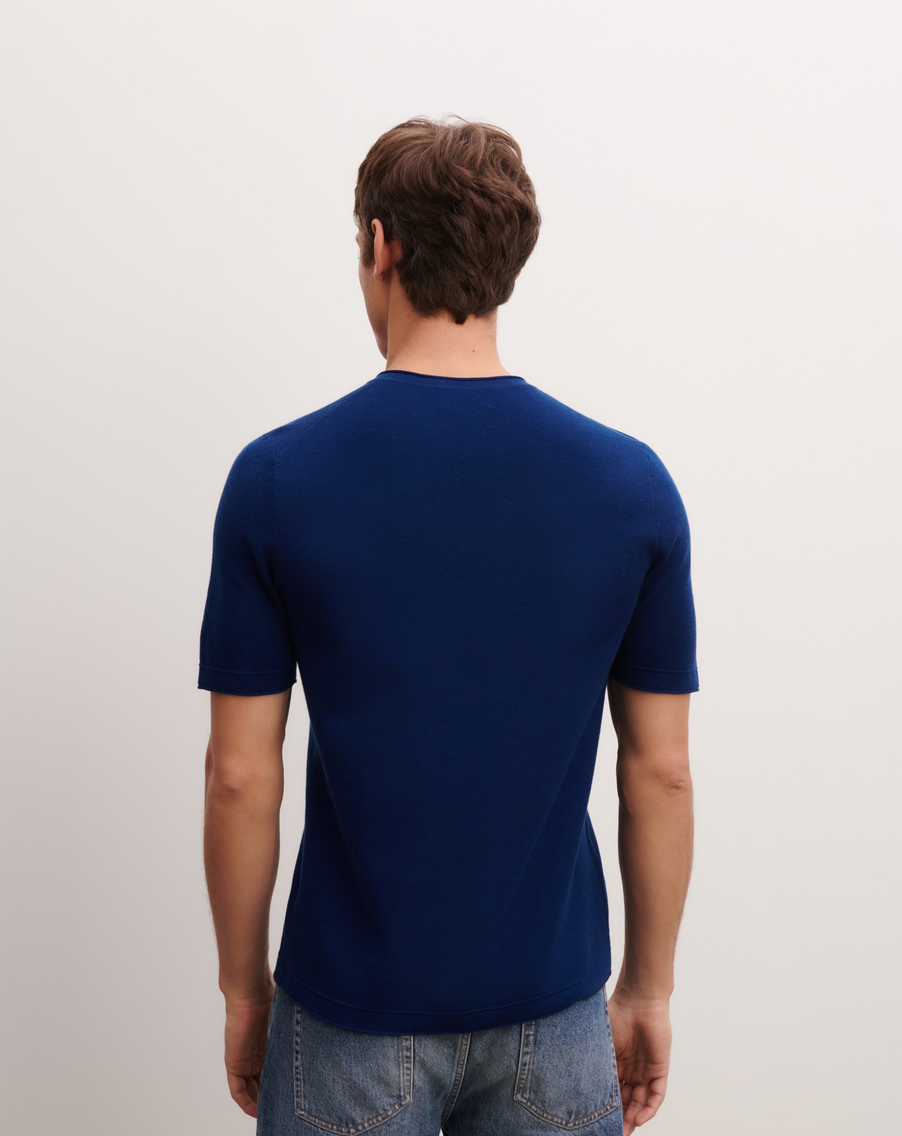 T-shirt col tunisien-AMIRAL-70% coton 30% cachemire