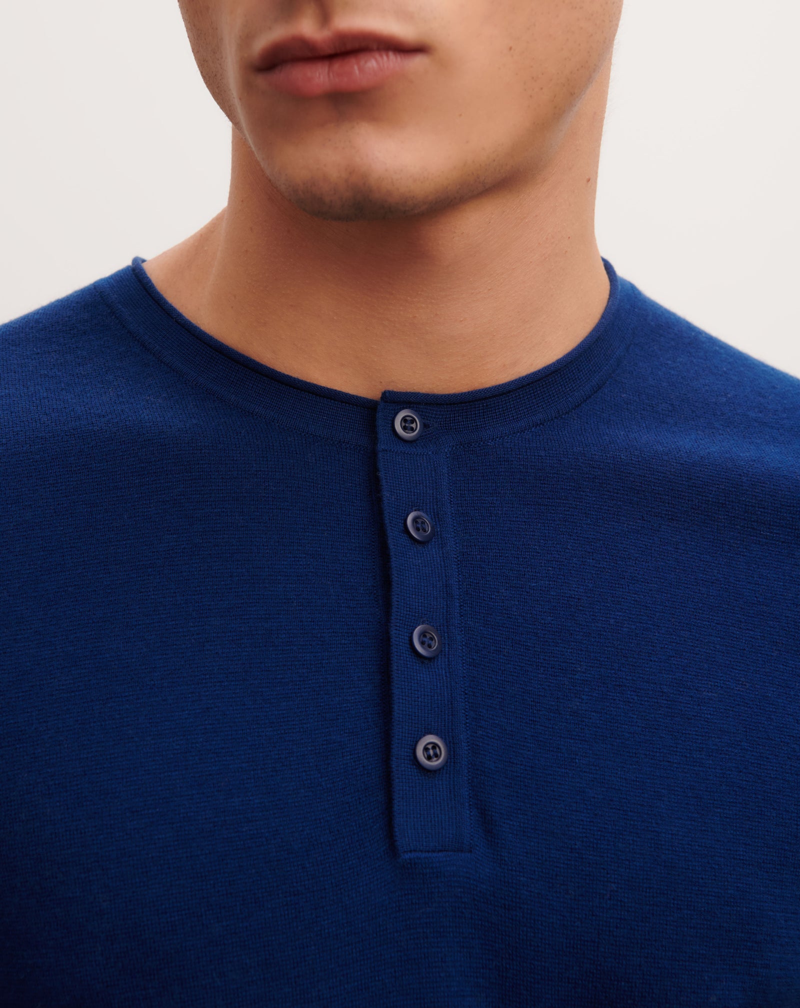 T-shirt col tunisien-AMIRAL-70% coton 30% cachemire