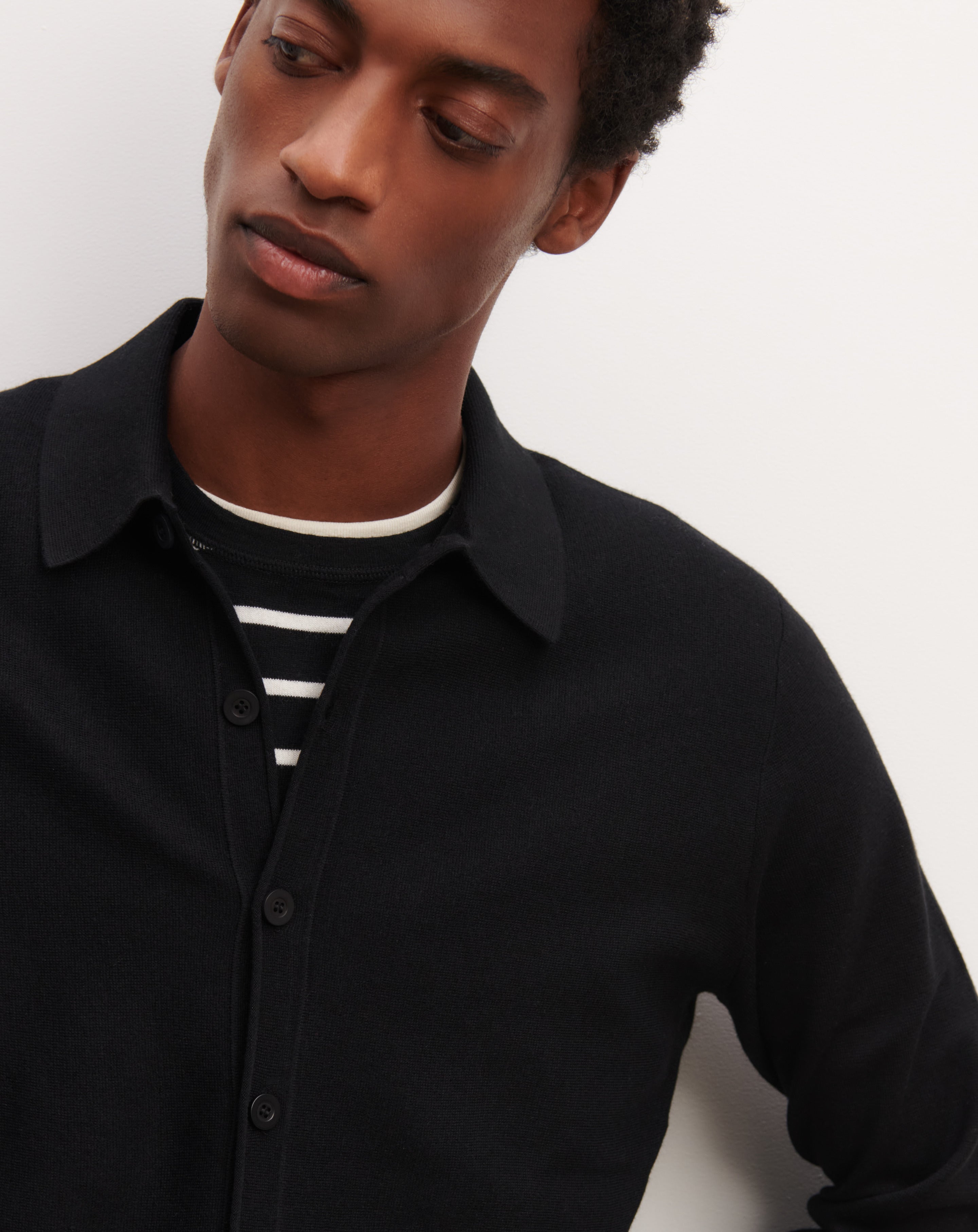 Chemise milano-NOIR-70% coton 30% cachemire