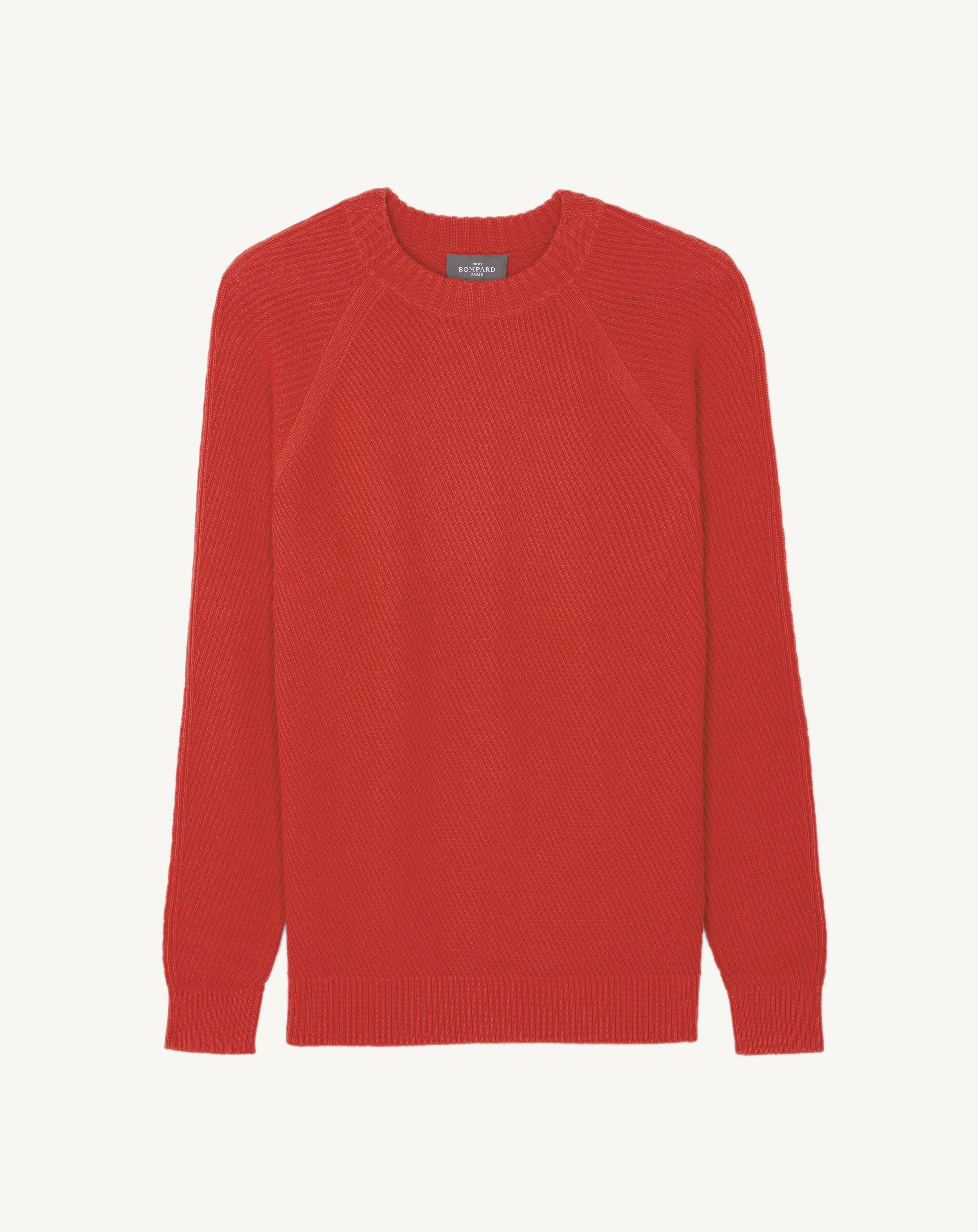 Pull col rond à côtes-SANTA FE-85% pima coton 15% cachemire