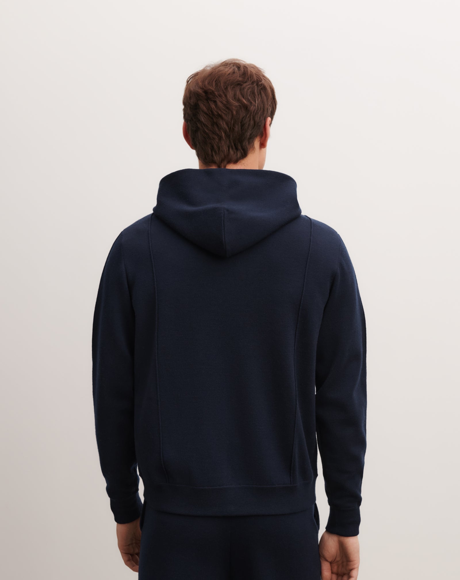 Pull à capuche double face-MARINE-100% laine