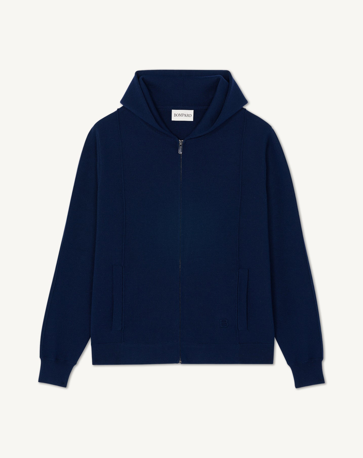 Pull à capuche double face-MARINE-100% laine