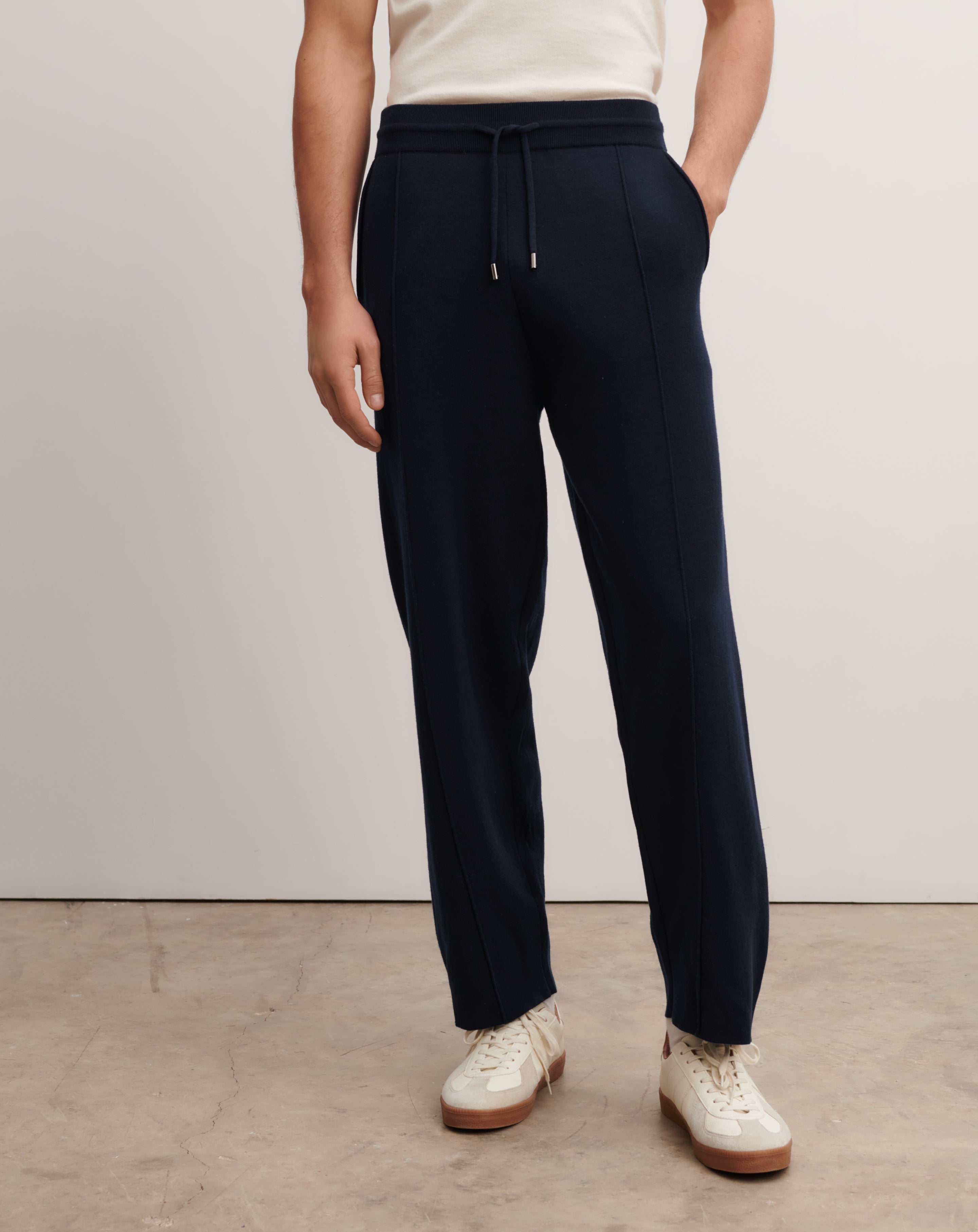 Pantalon double face-MARINE-100% laine
