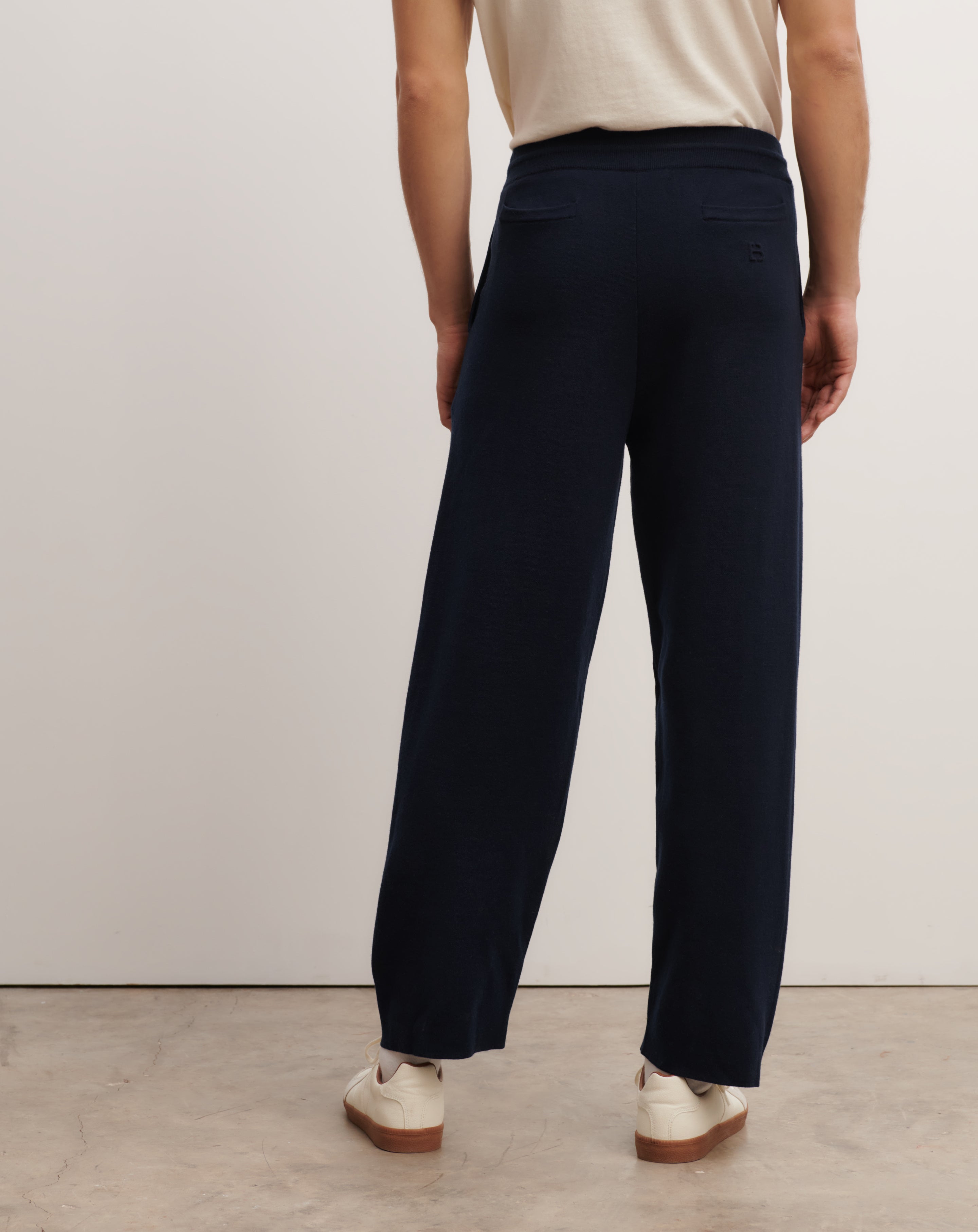 Pantalon double face-MARINE-100% laine