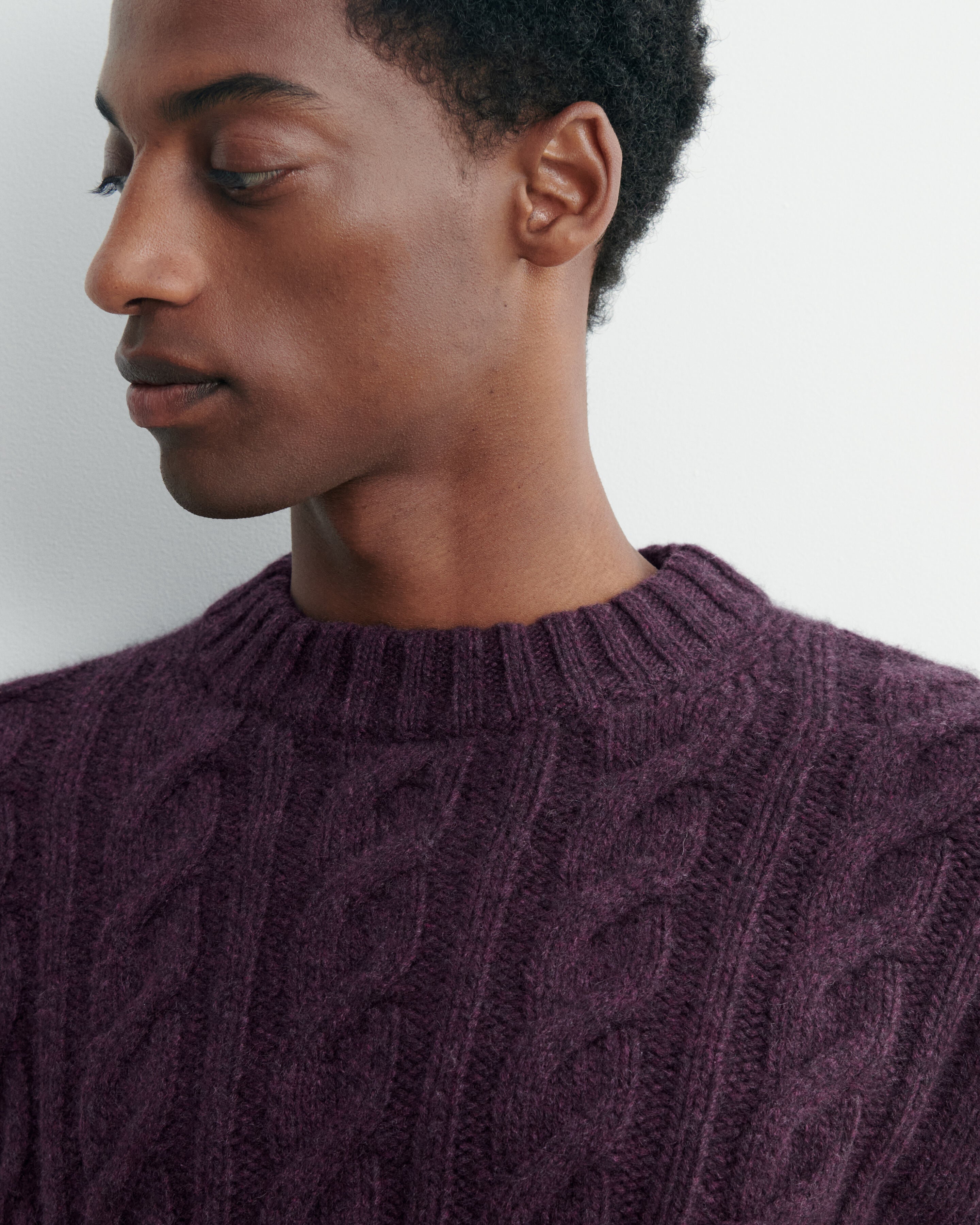 Pull col rond à torsades-MURE-100% cachemire