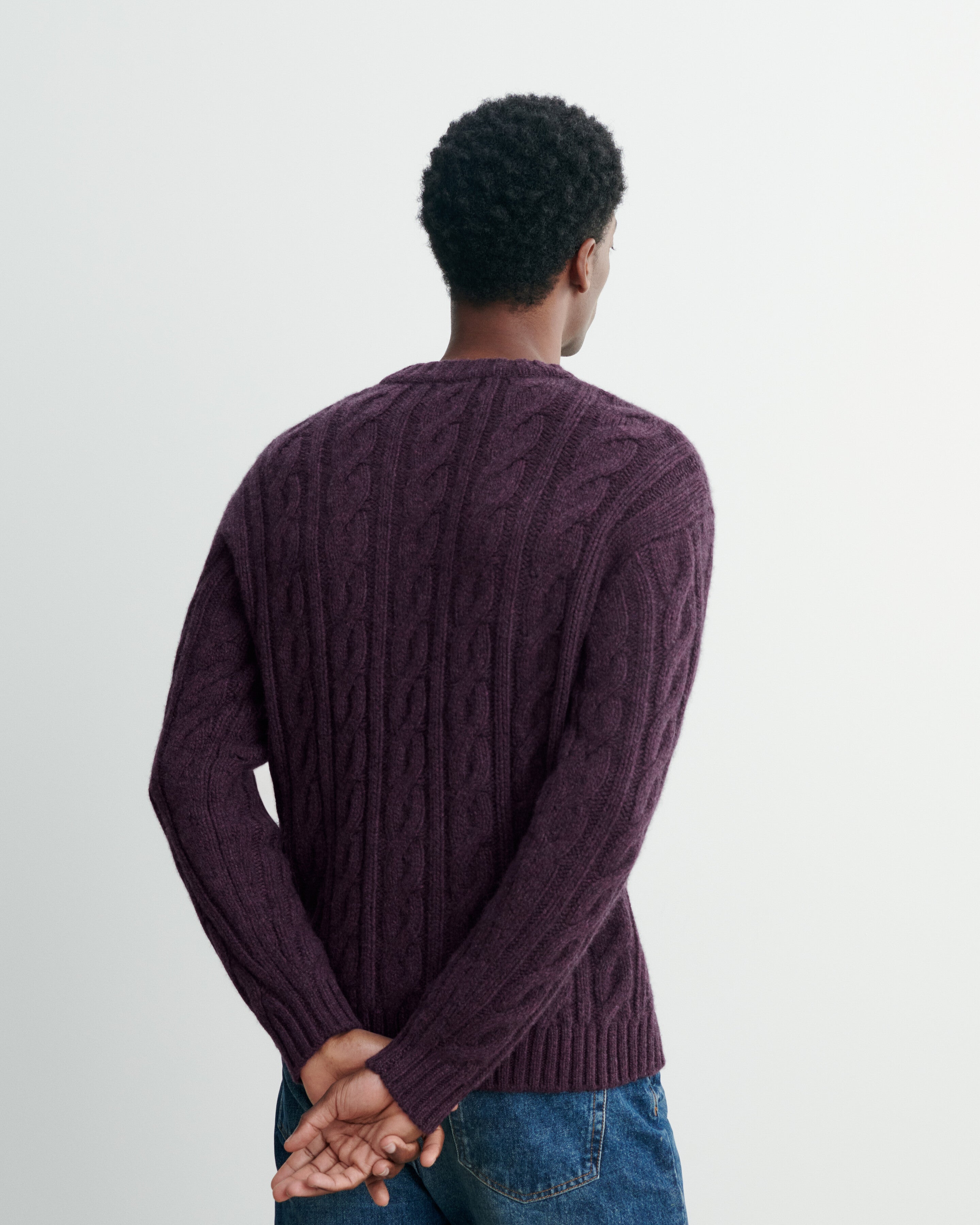 Pull col rond à torsades-MURE-100% cachemire