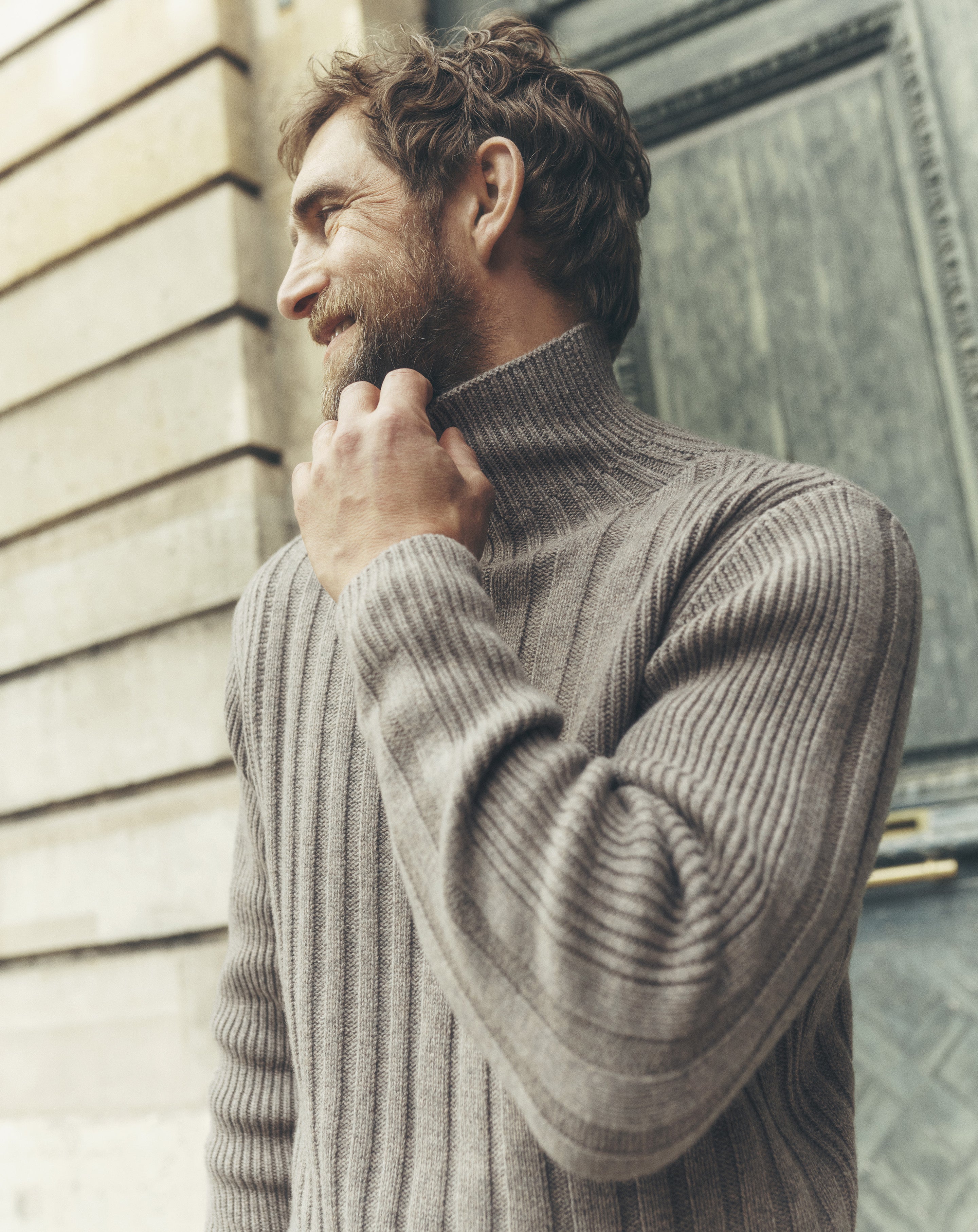 Pull col roulé à côtes-MILLET-100% cachemire