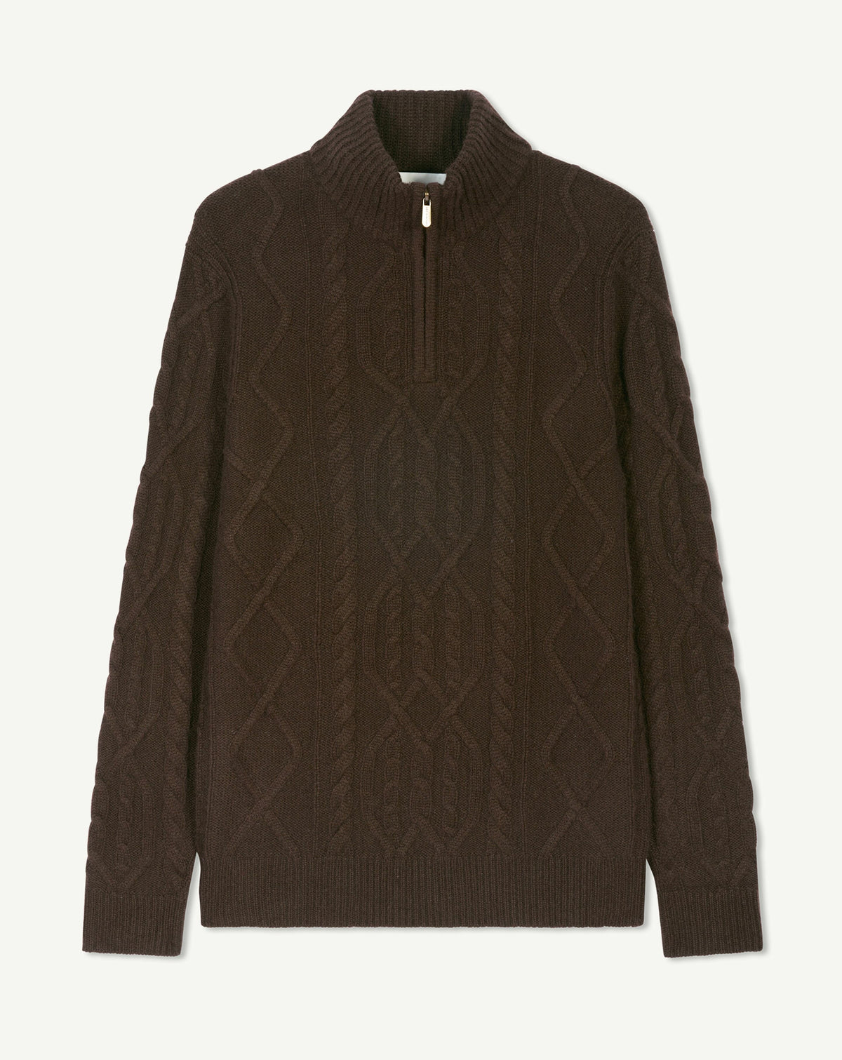 Pull camionneur torsadé-CHOCOLAT-100% cachemire