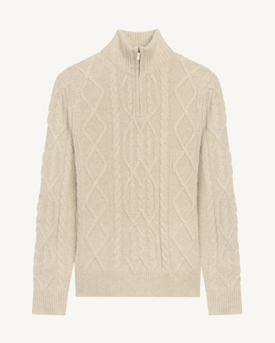 Pull camionneur torsadé-AVOINE-100% cachemire