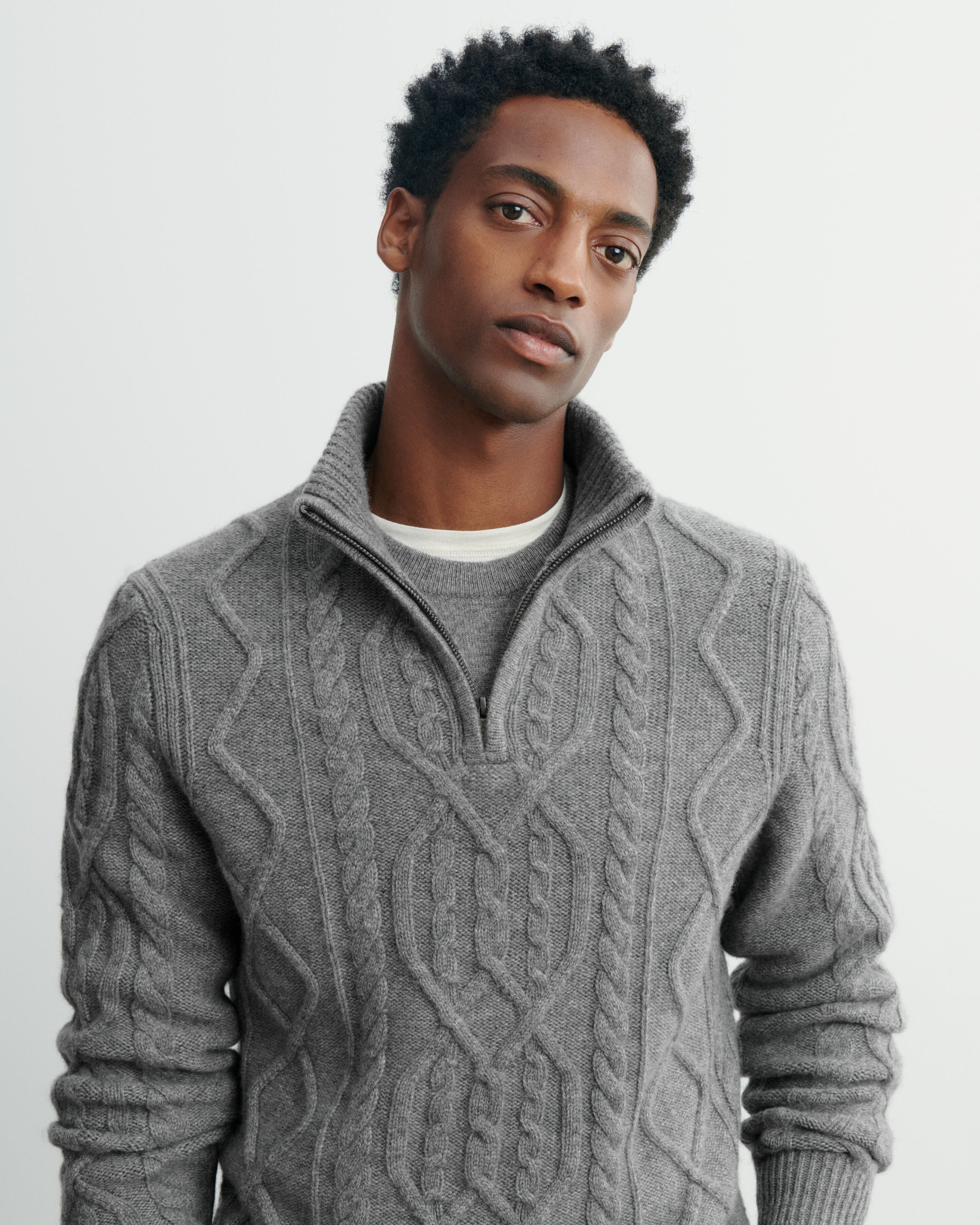 Pull camionneur torsadé Gris meteorite