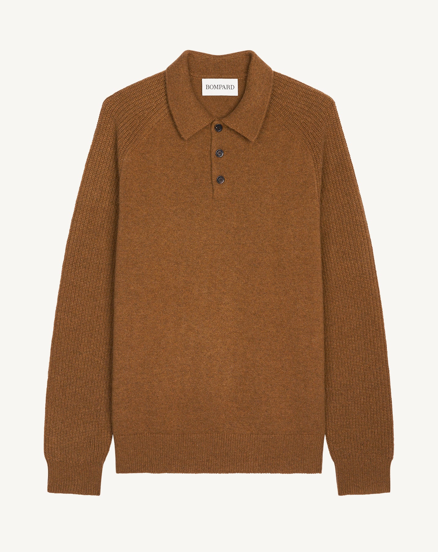 Polo emmanchures raglan-NOISETTE-70% cachemire 30% soie