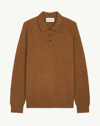 Polo emmanchures raglan-NOISETTE-70% cachemire 30% soie