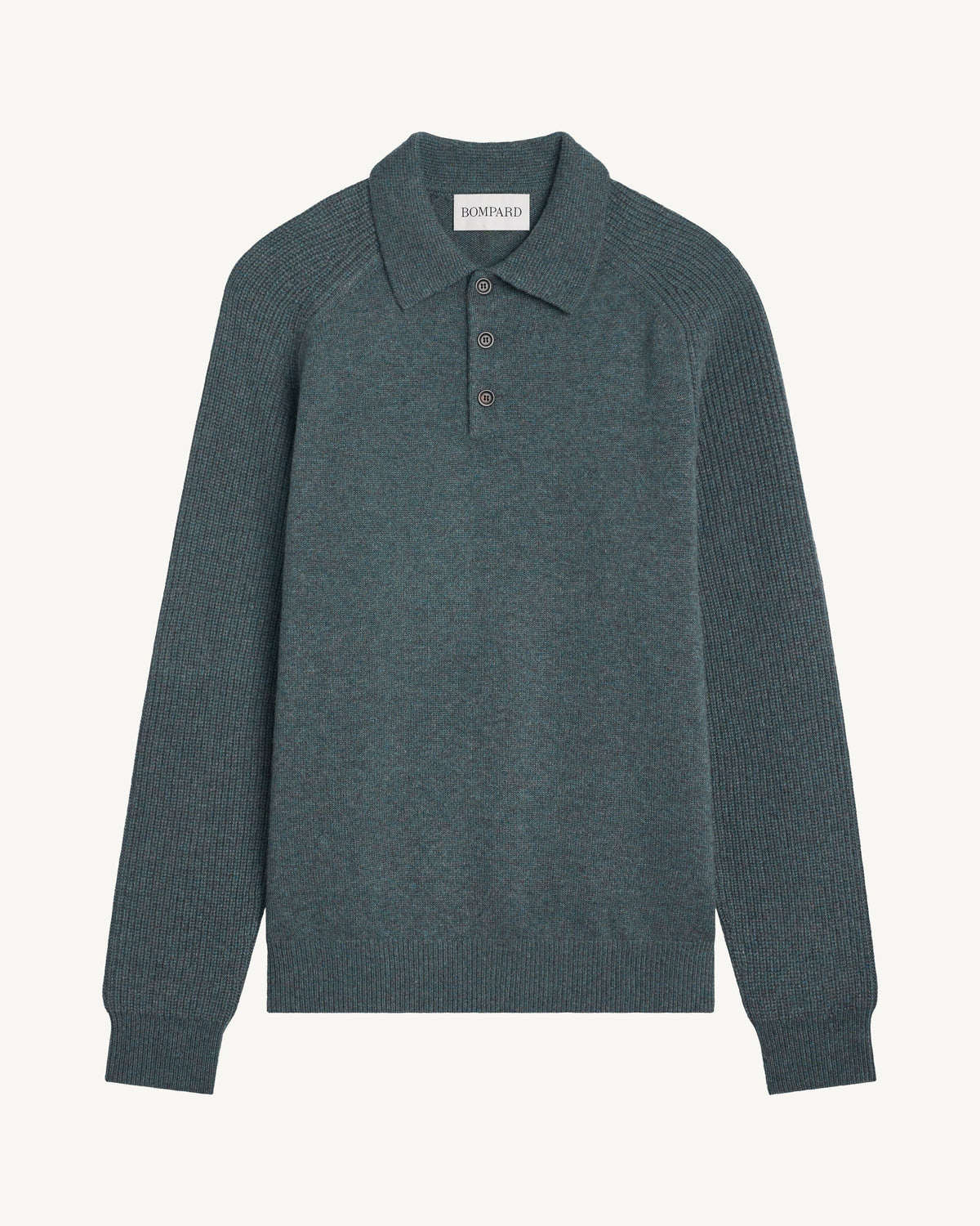Polo emmanchures raglan-BLEU GRANIT-70% cachemire 30% soie