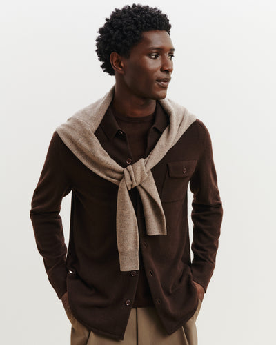 Chemise Clyde-CHOCOLAT-100% cachemire
