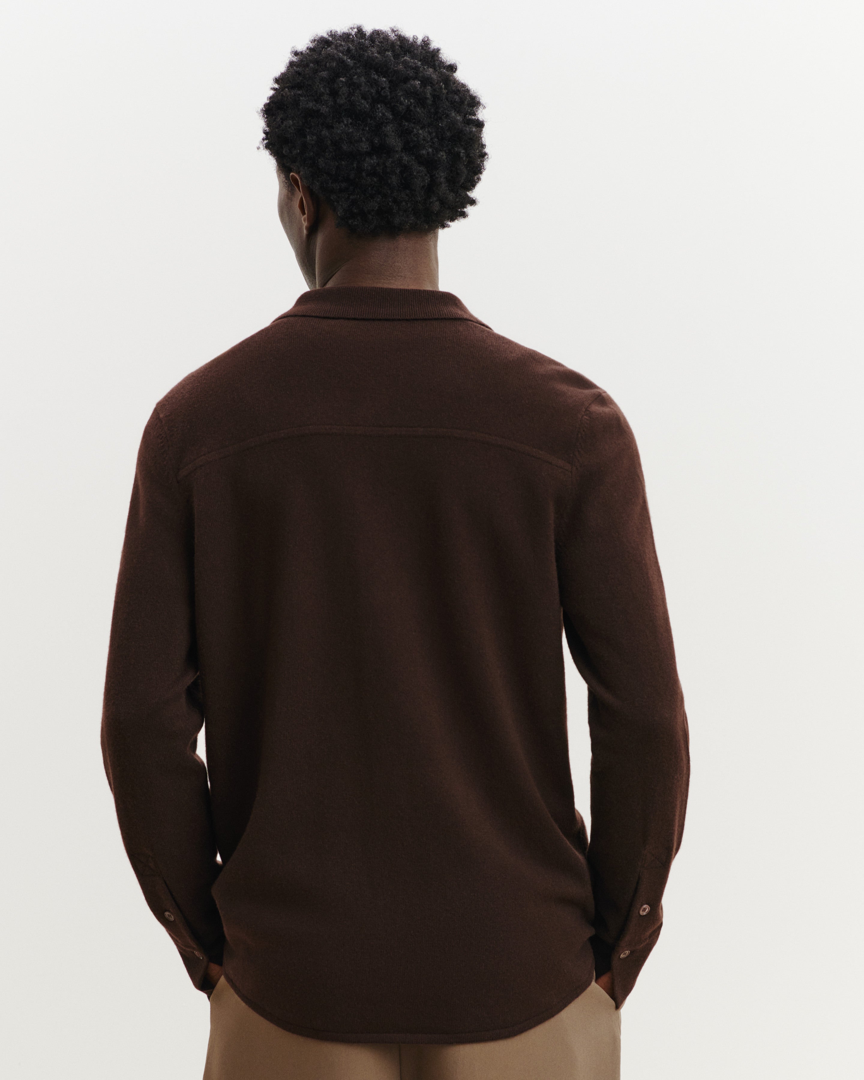 Chemise Clyde-CHOCOLAT-100% cachemire