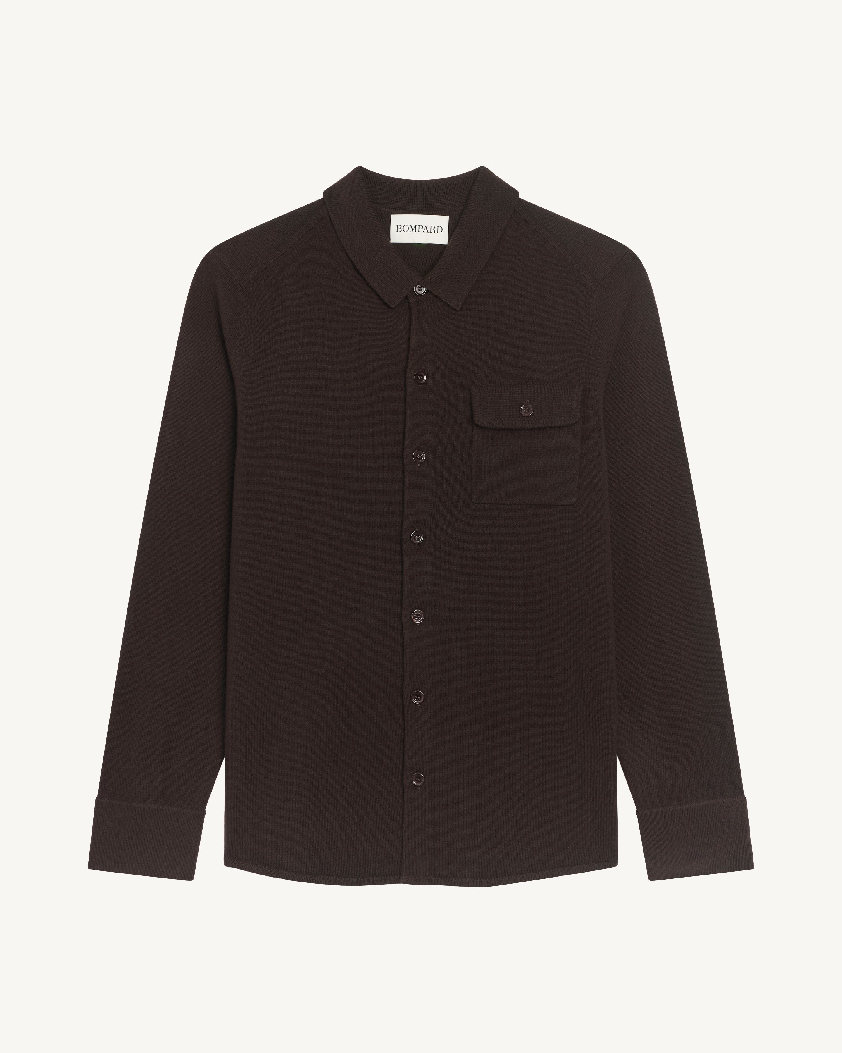 Chemise Clyde-CHOCOLAT-100% cachemire