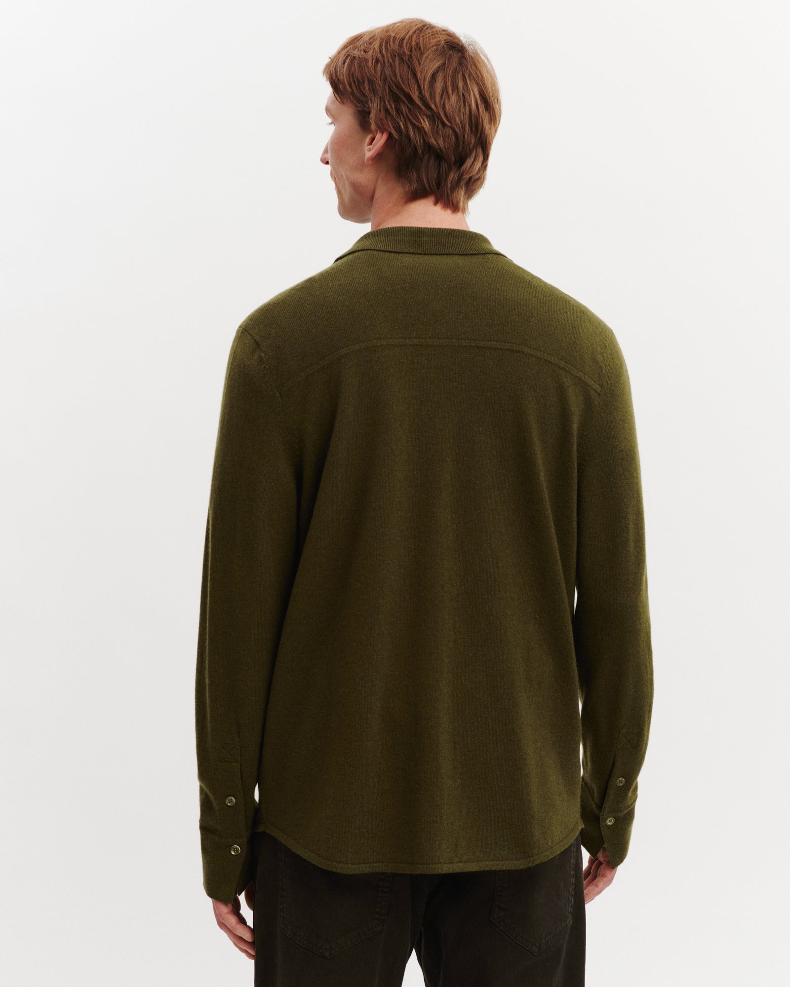 Chemise Clyde-OLIVE-100% cachemire