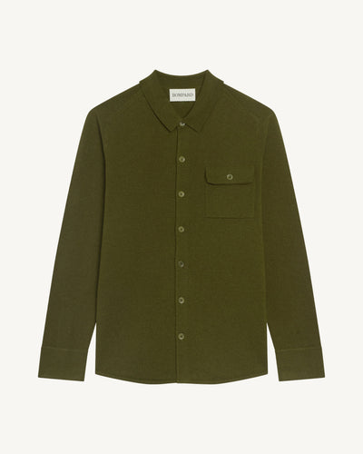 Chemise Clyde-OLIVE-100% cachemire