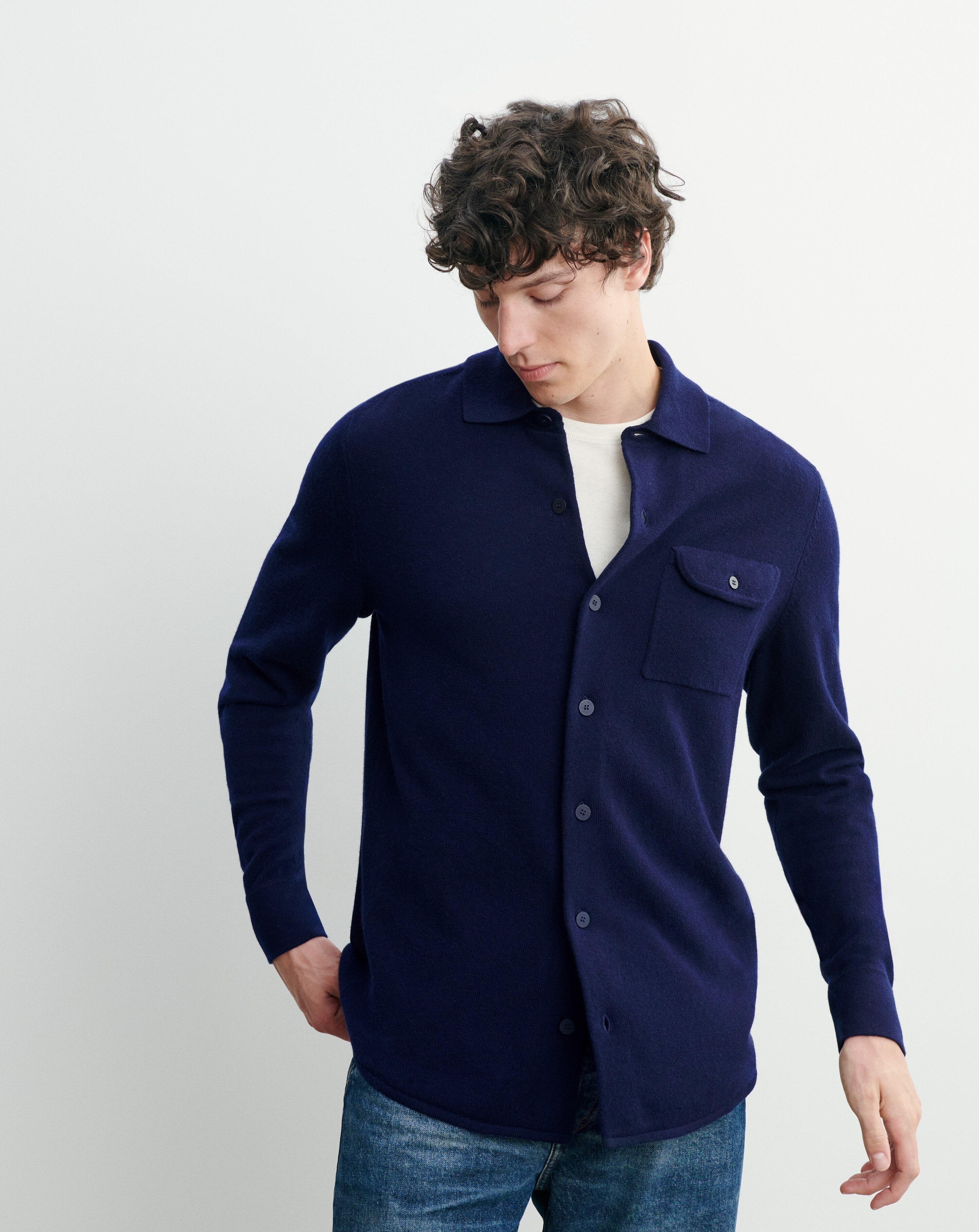 Surchemise tricotée Marine