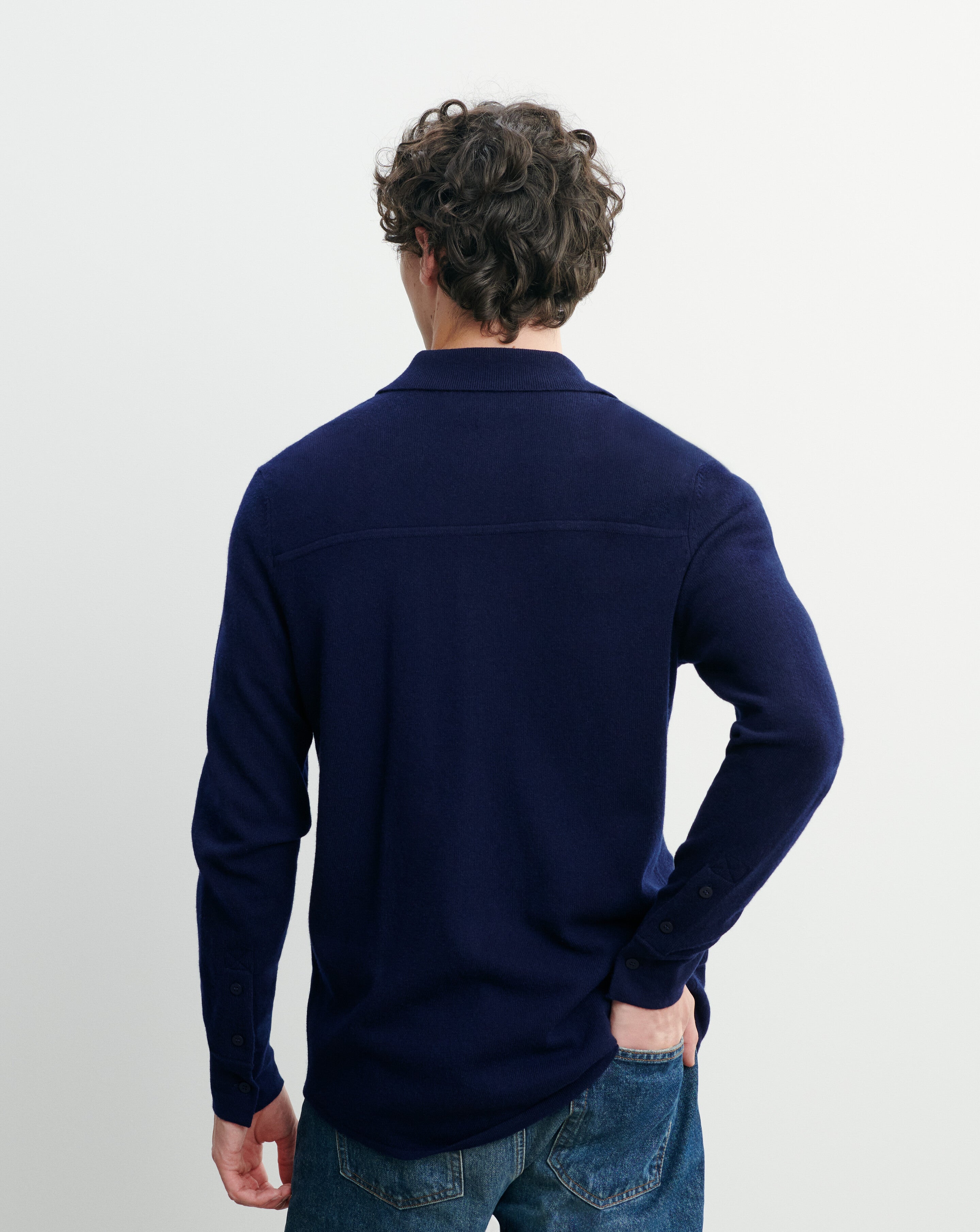 Surchemise tricotée-MARINE-100% cachemire