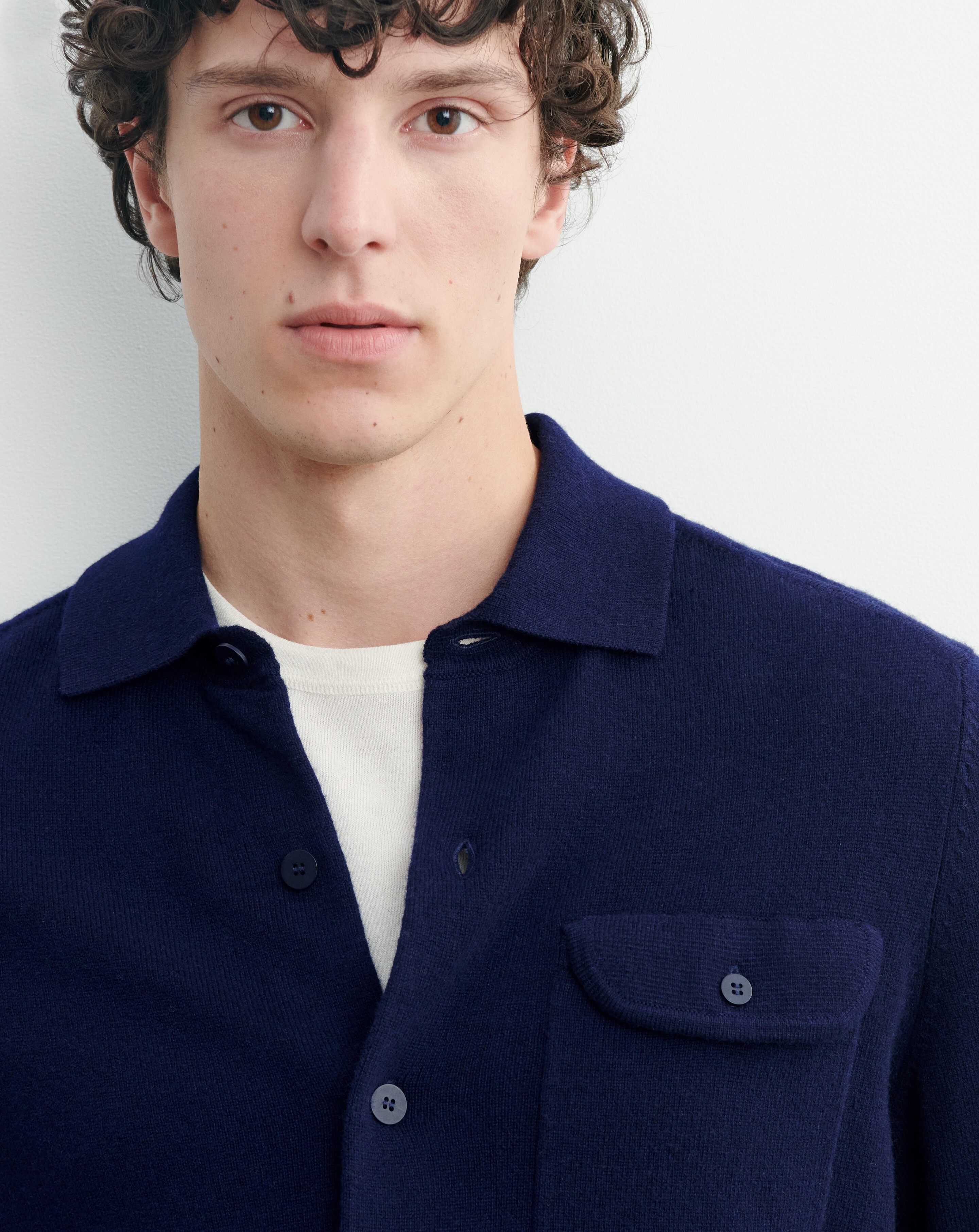Surchemise tricotée-MARINE-100% cachemire