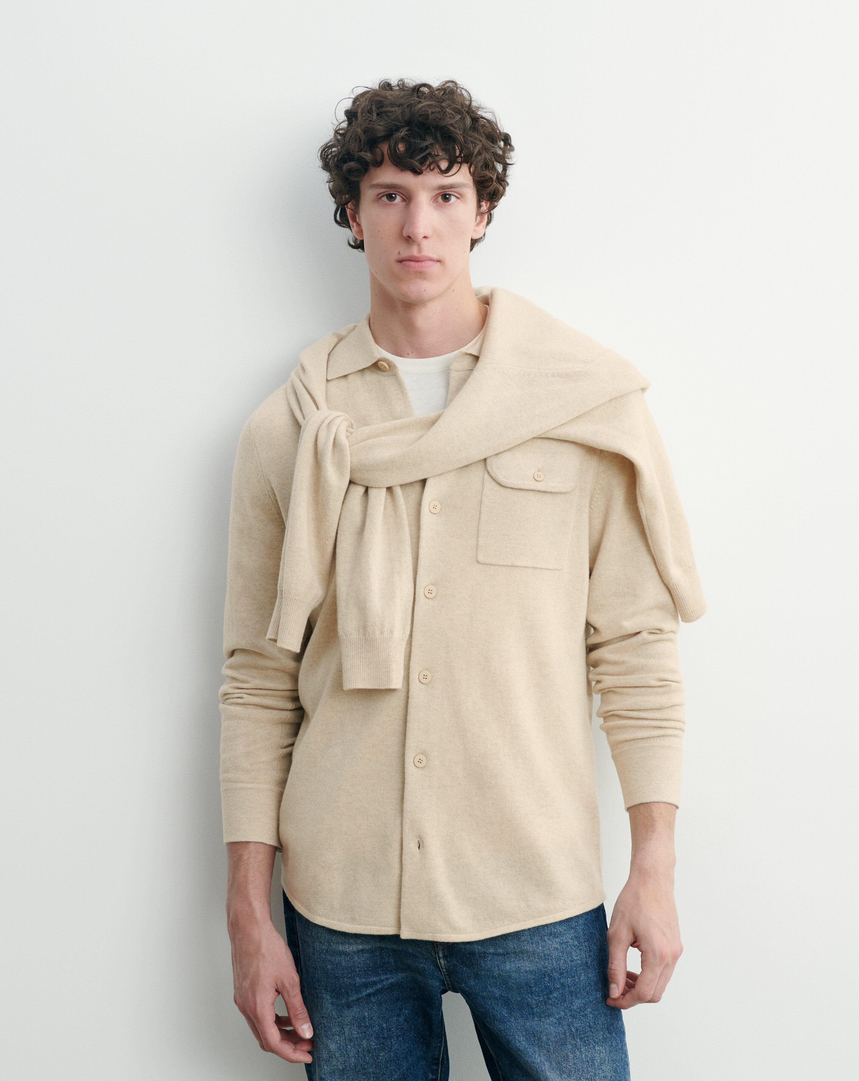 Surchemise tricotée-AVOINE-100% cachemire