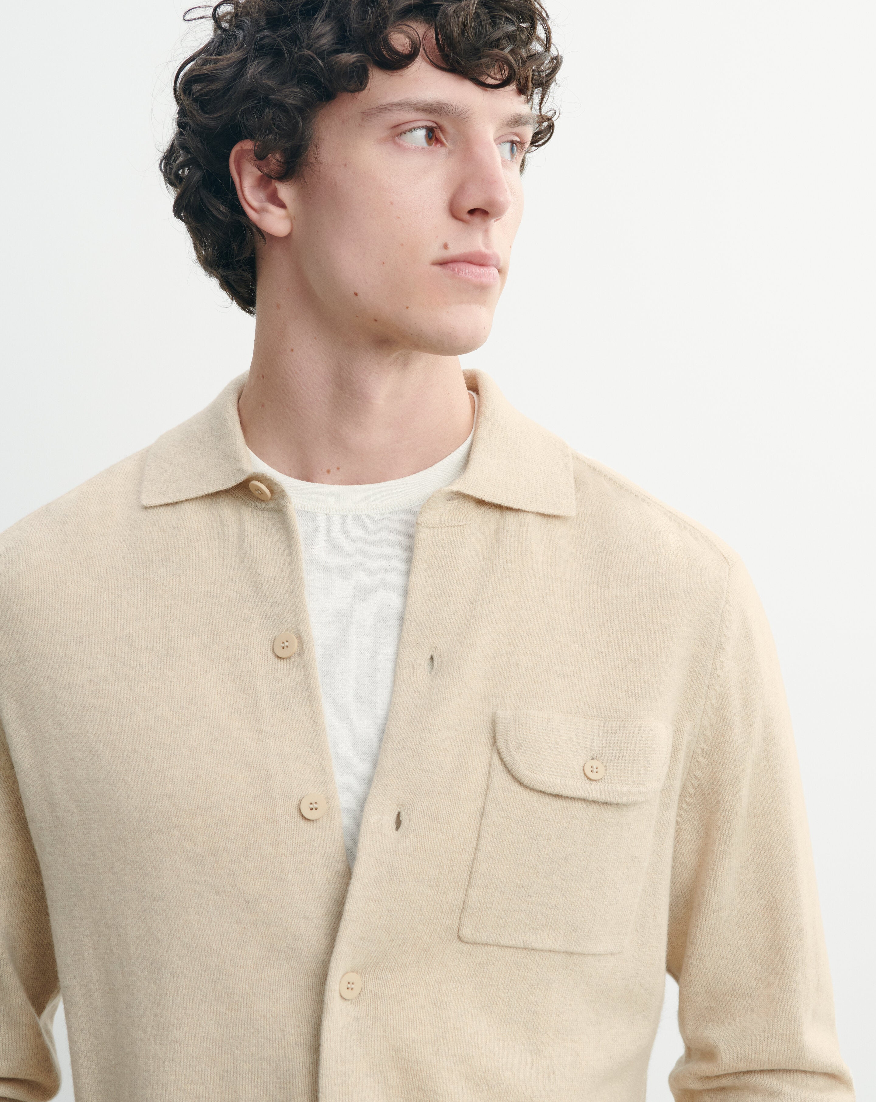 Surchemise tricotée-AVOINE-100% cachemire