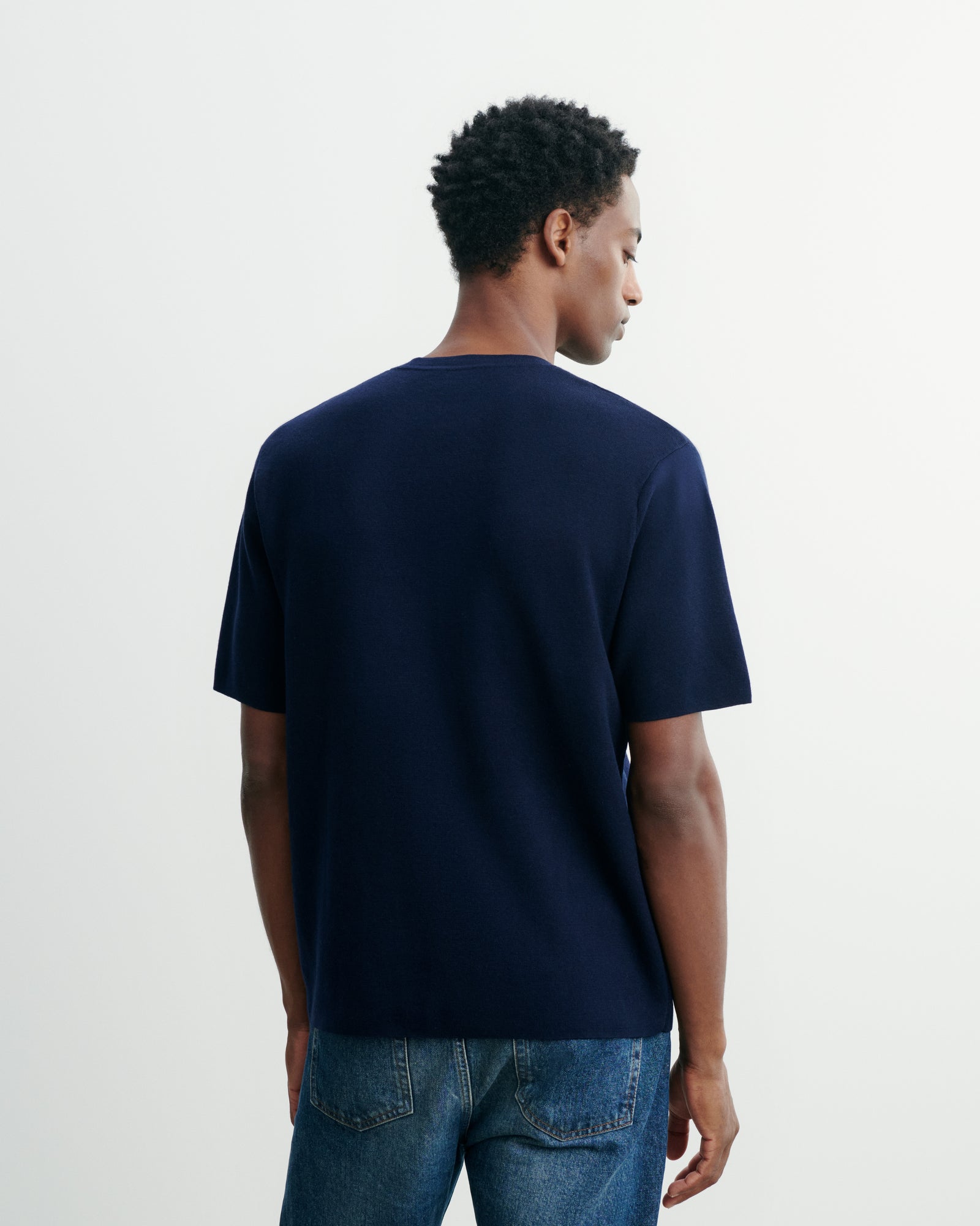 T-shirt ample milano-MARINE-85% pima coton 15% cachemire