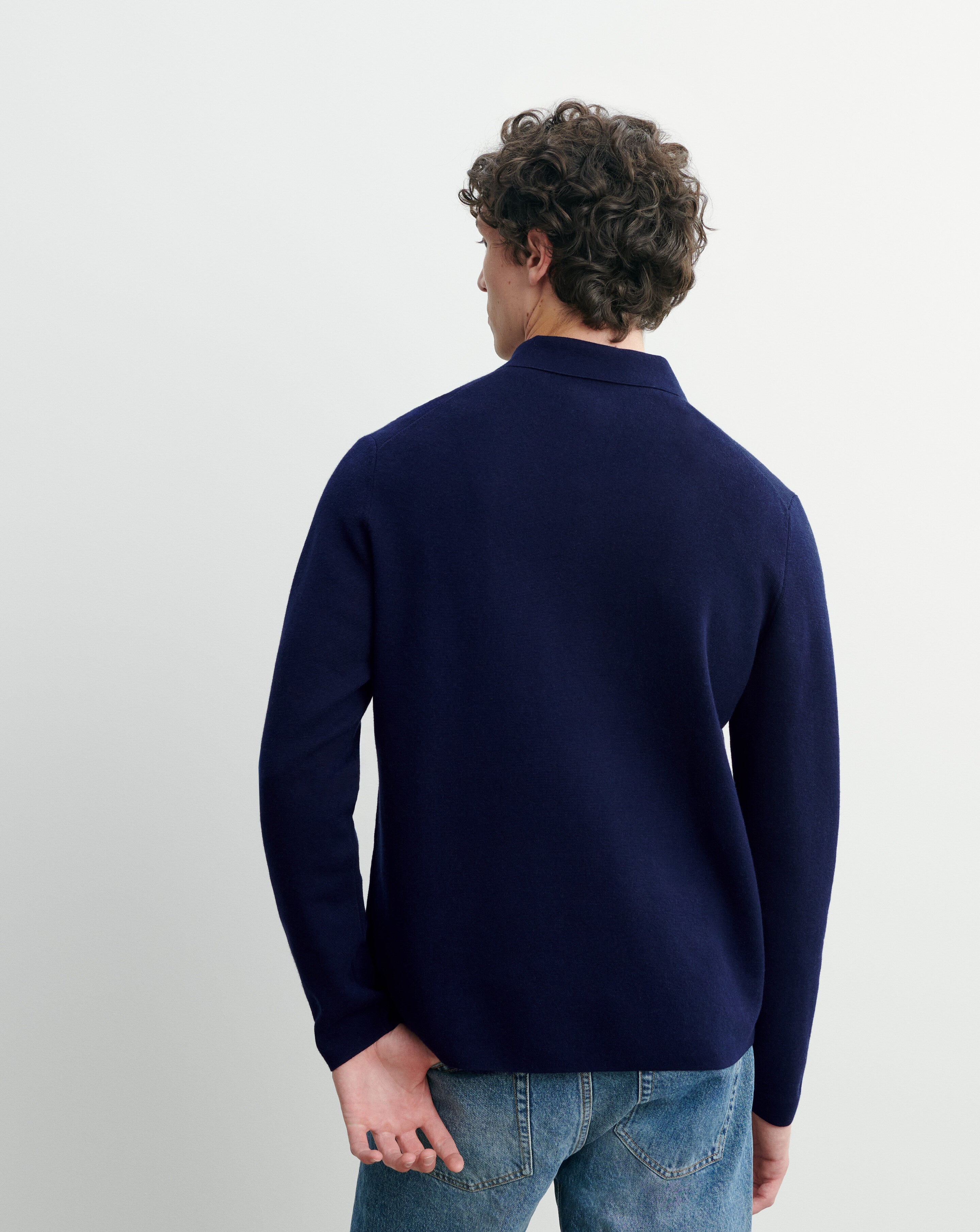 Polo zippé milano-MARINE-85% pima coton 15% cachemire
