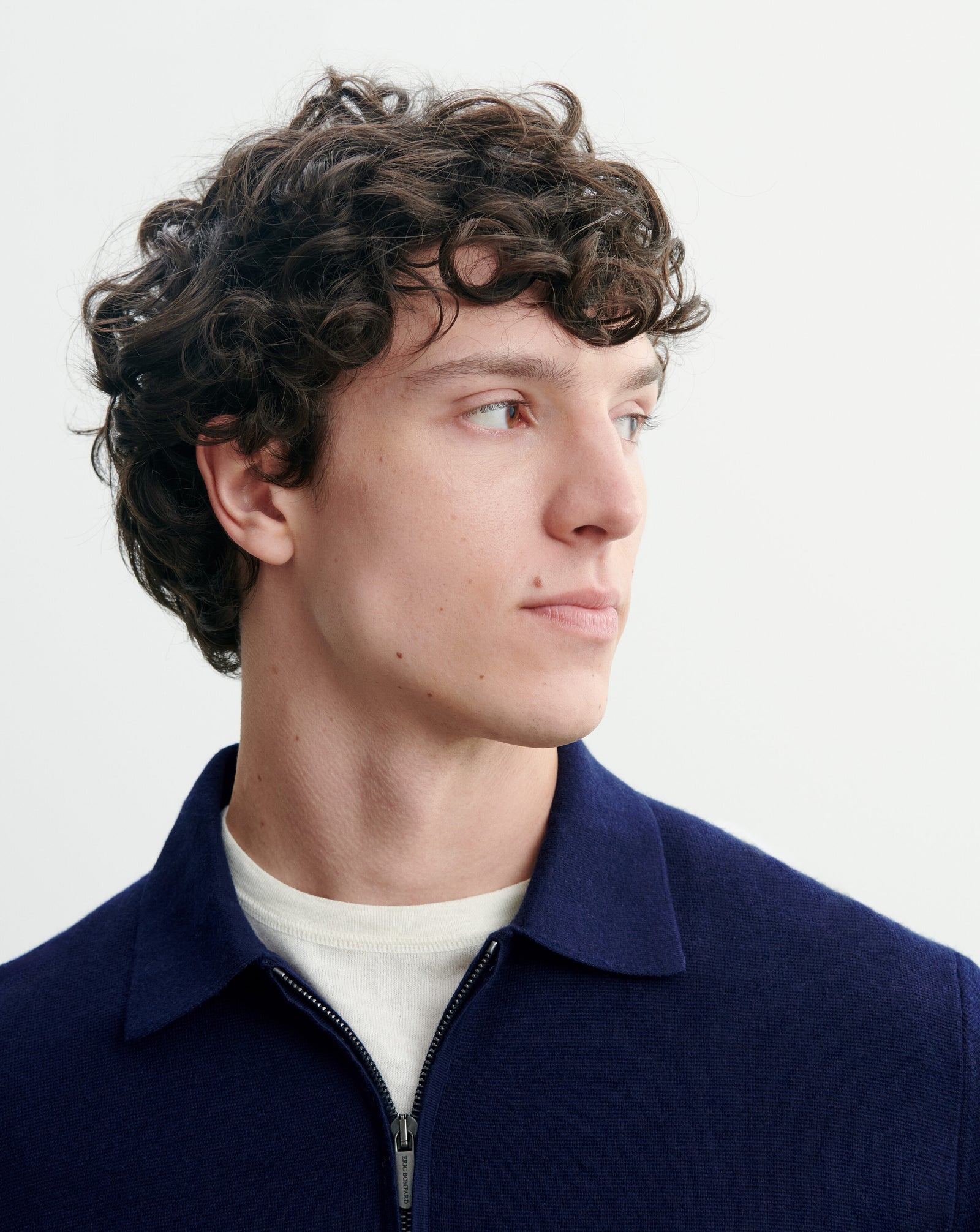 Polo zippé milano-MARINE-85% pima coton 15% cachemire