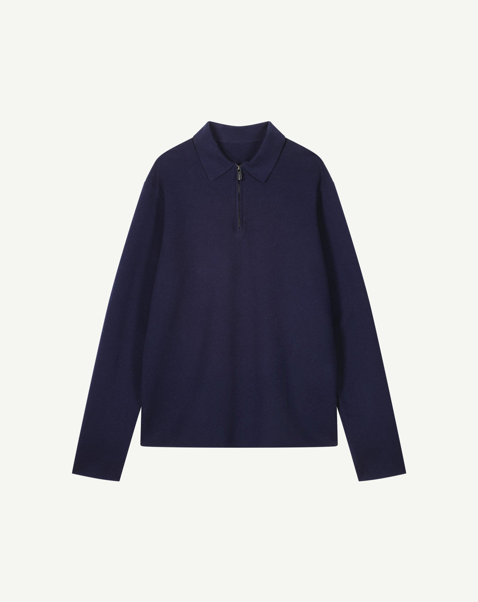 Polo zippé milano-MARINE-85% pima coton 15% cachemire