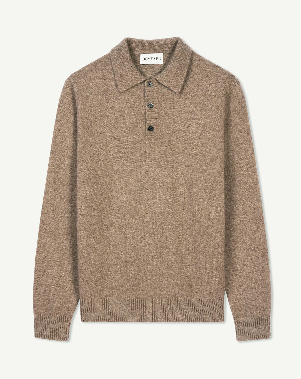 Polo manches longues-TAUPE-50% cachemire 50% yak