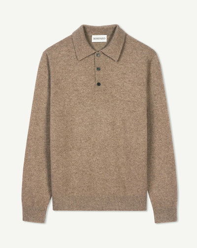 Polo manches longues-TAUPE-50% cachemire 50% yak