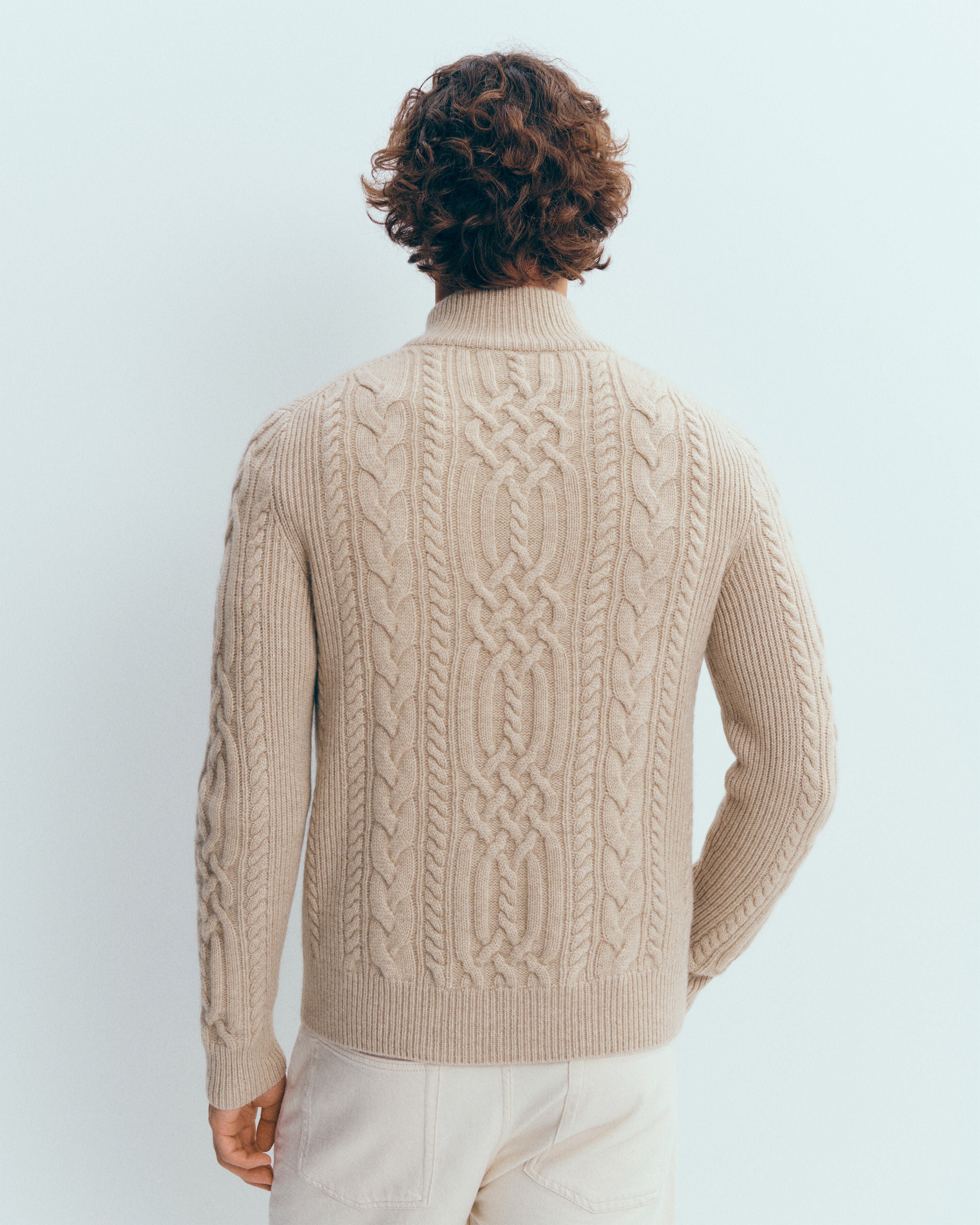 Col camionneur à torsades-GALET-100% cachemire