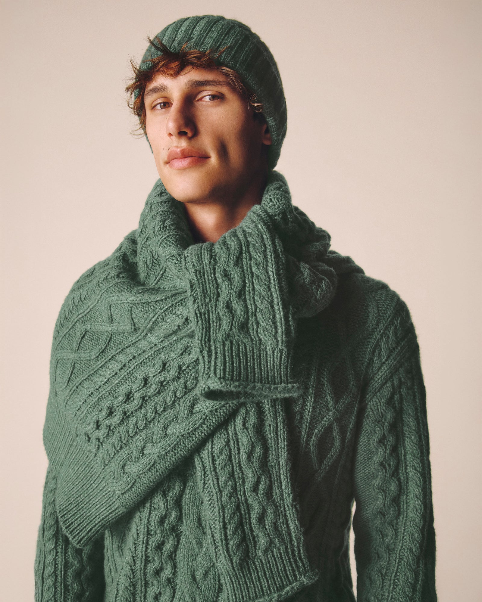 Pull col rond à torsades les 40 ans-LAURIER-100% cachemire