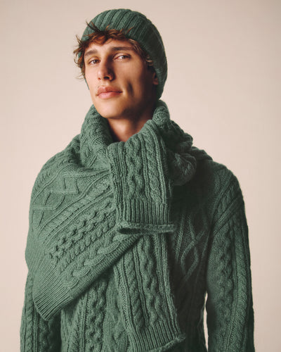 Pull col rond à torsades les 40 ans-LAURIER-100% cachemire