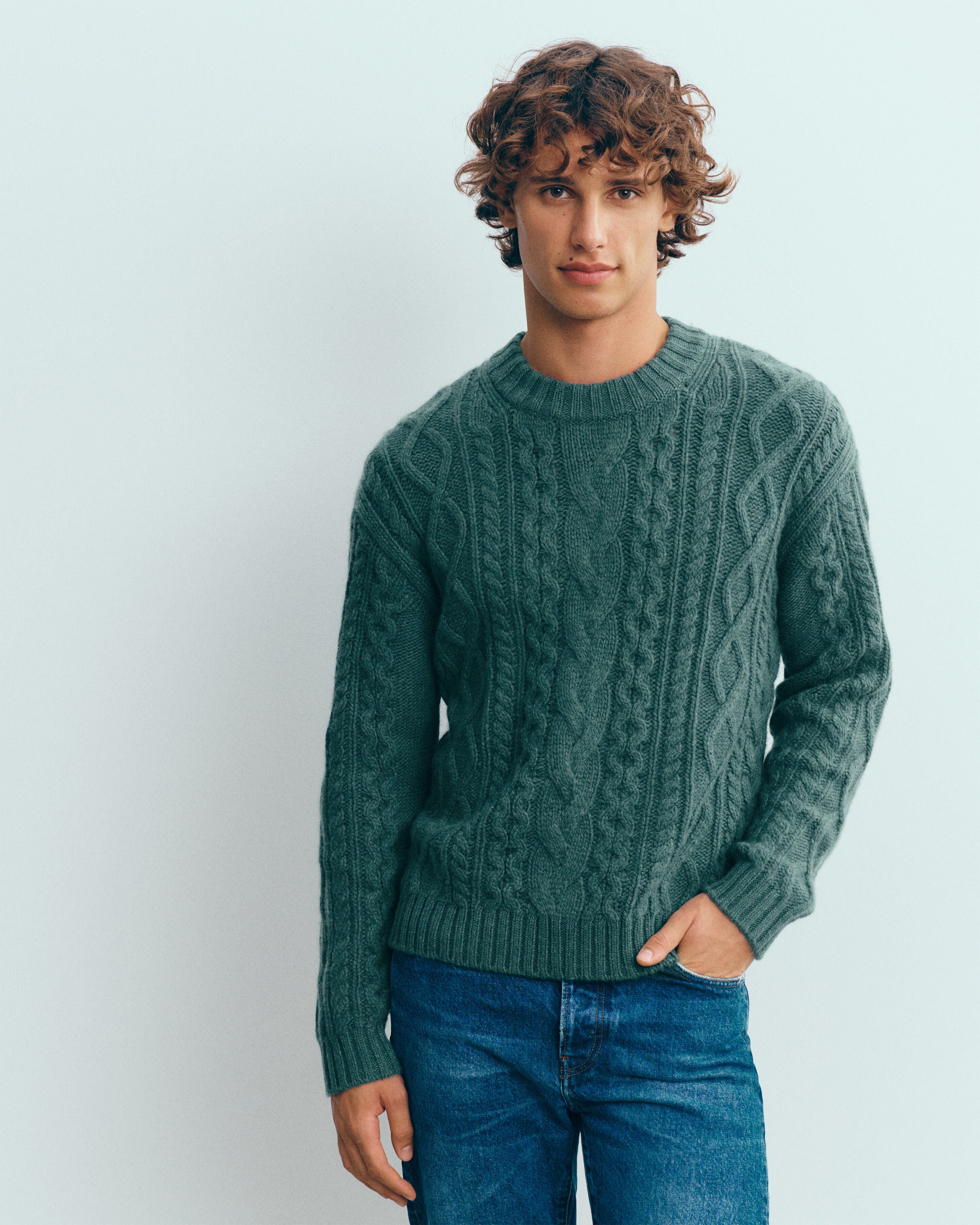 Pull col rond à torsades les 40 ans-LAURIER-100% cachemire