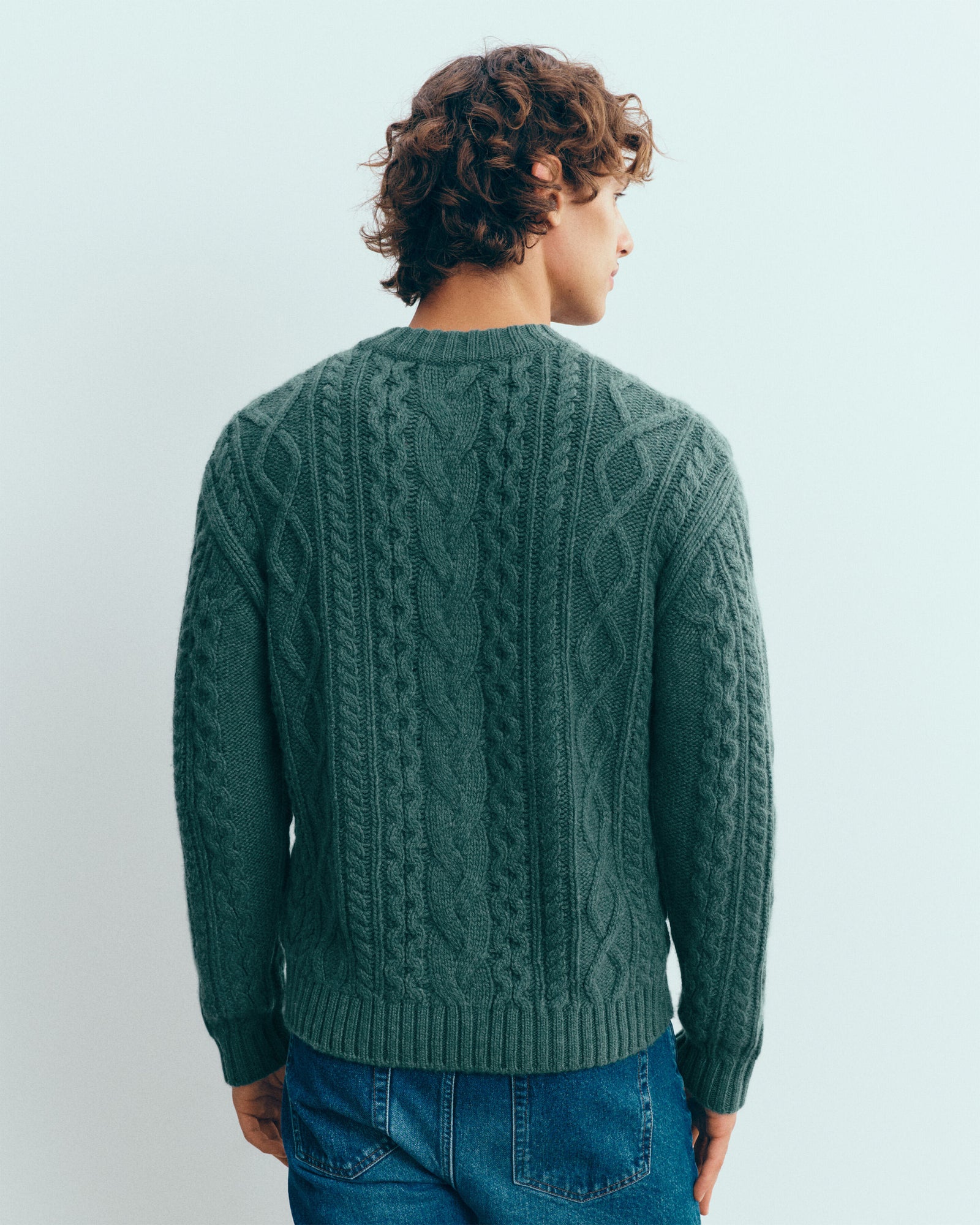 Pull col rond à torsades les 40 ans-LAURIER-100% cachemire