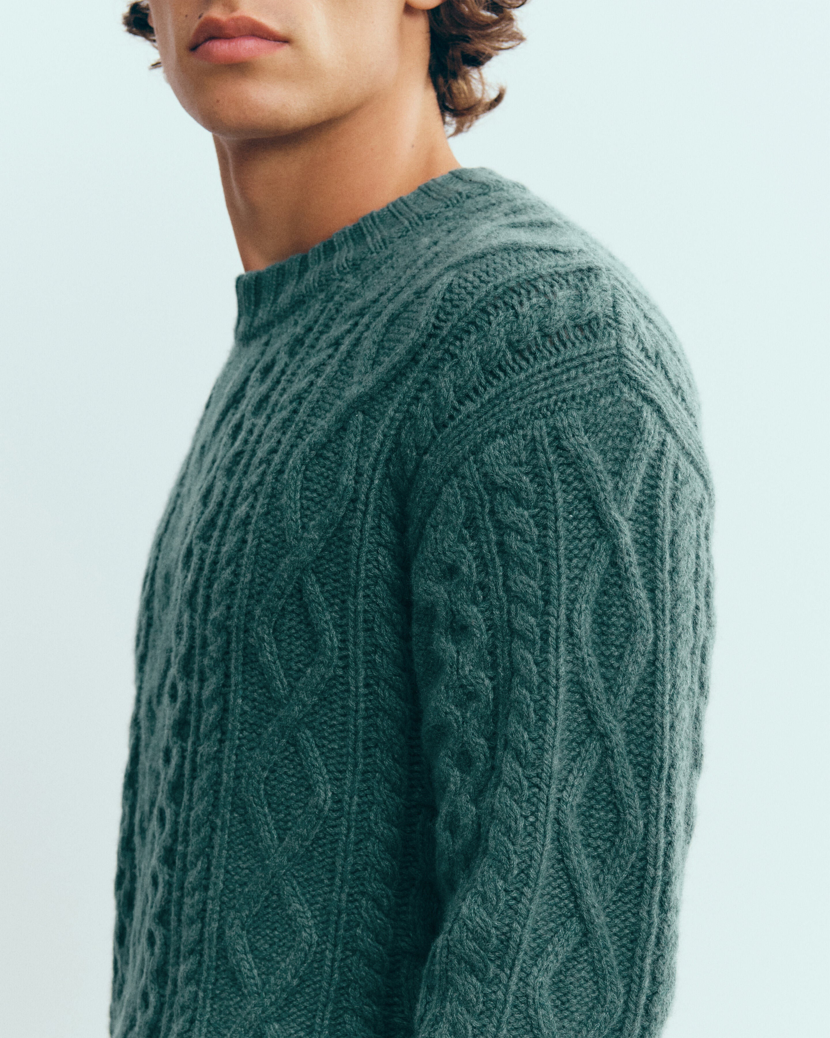 Pull col rond à torsades - les 40 ans-LAURIER-100% cachemire