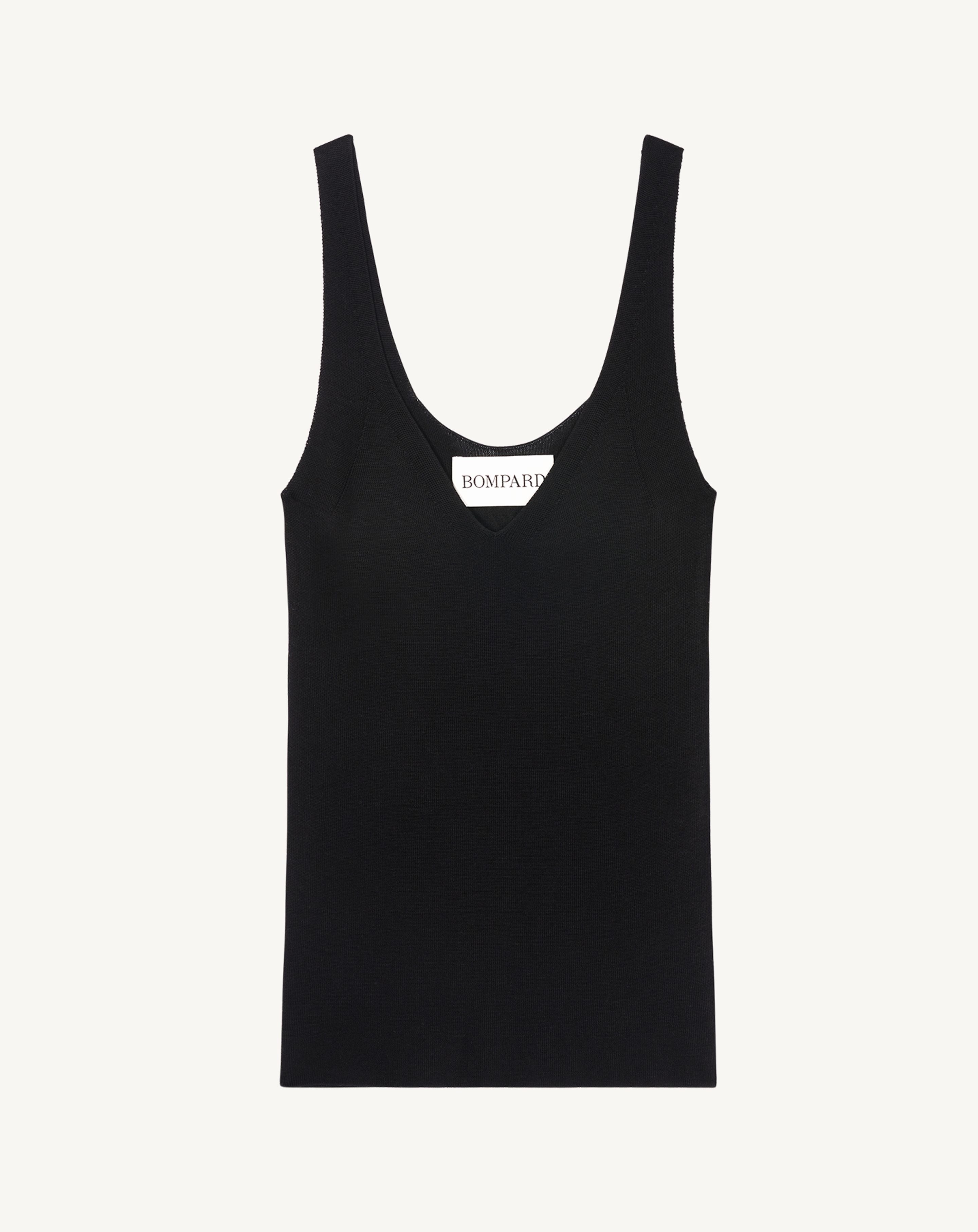 Débardeur sans coutures-NOIR-60% soie 40% coton