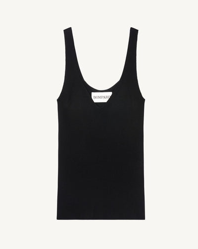 Débardeur sans coutures-NOIR-60% soie 40% coton