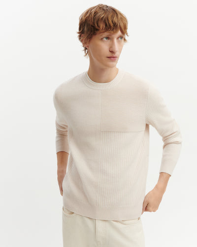 Col rond point ottoman-CREAM-100% cachemire