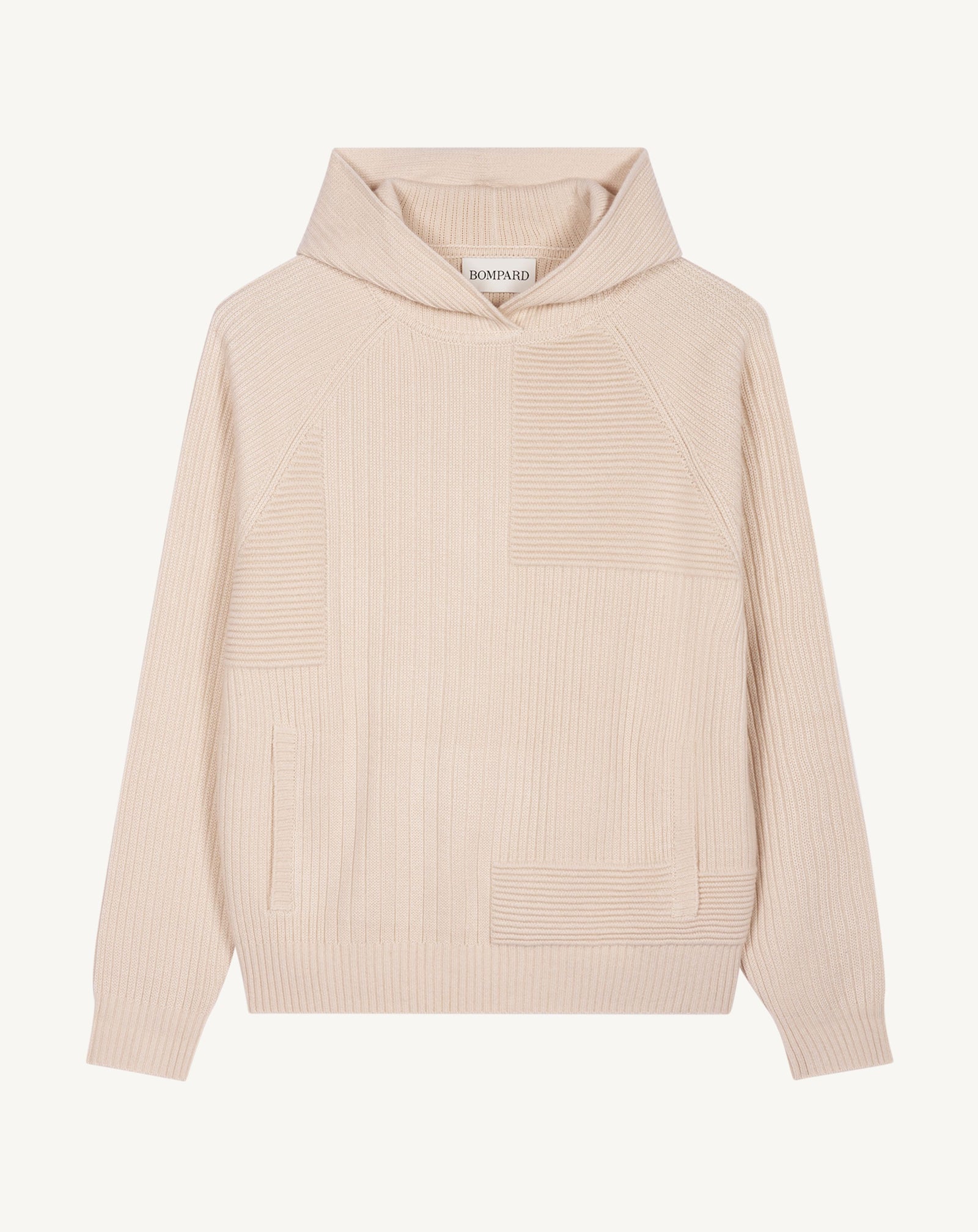 Pull à capuche ottoman-CREAM-70% laine 30% cachemire