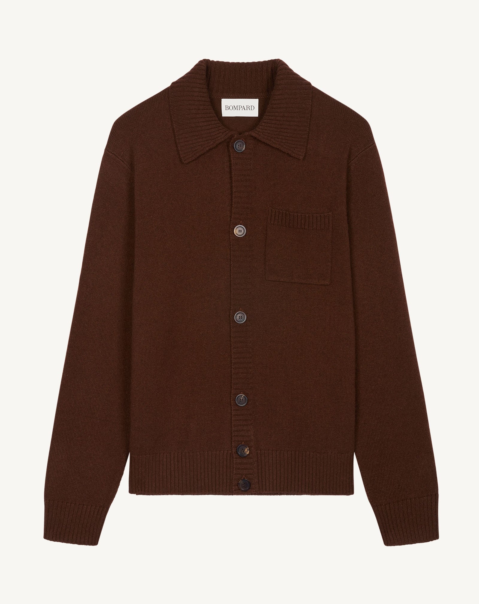 Cardigan col chemise-CAFE-70% cachemire 30% soie