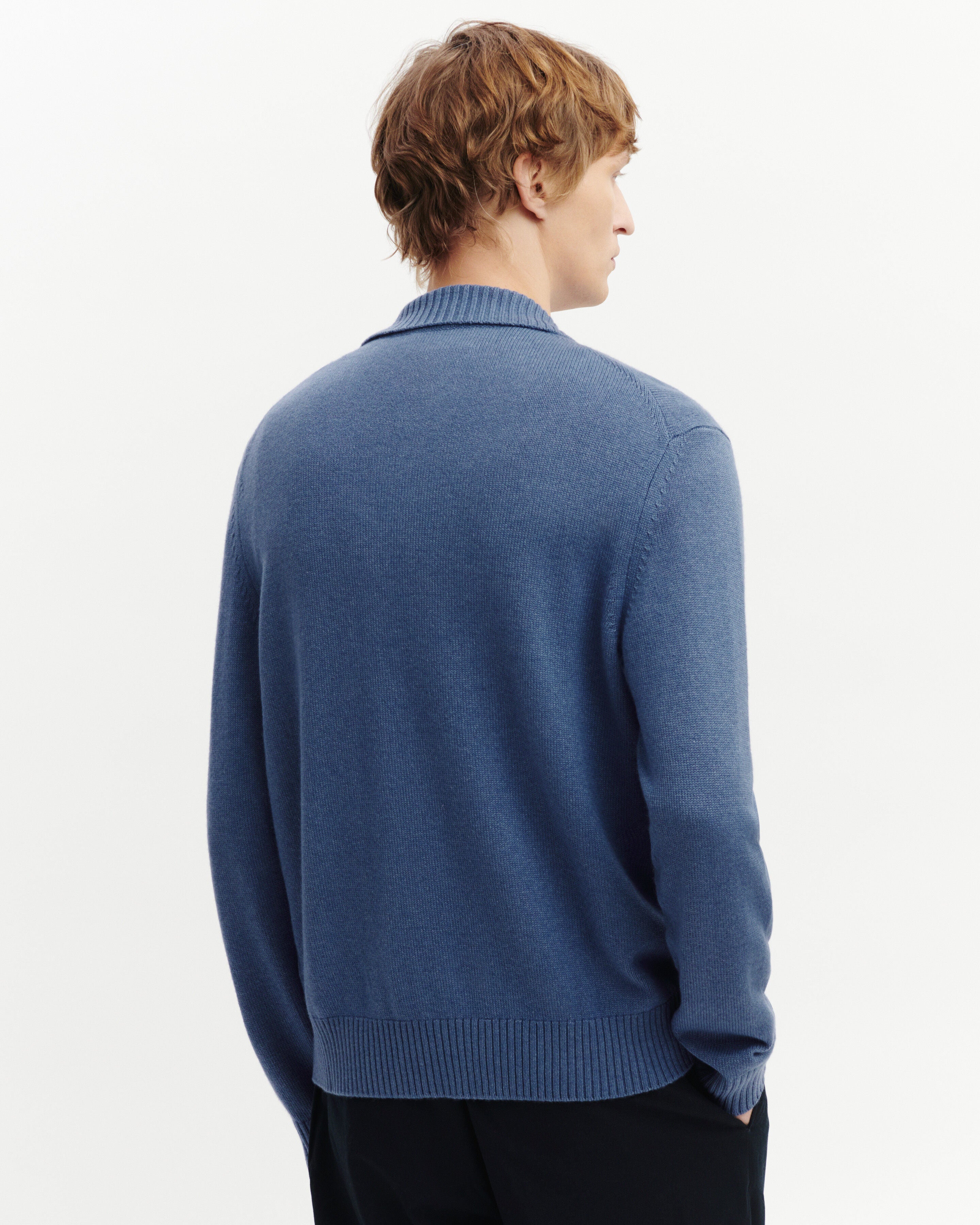 Cardigan col chemise-BLEU ATLAS-70% cachemire 30% soie