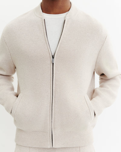 Bomber milano-TOURTERELLE-85% pima coton 15% cachemire