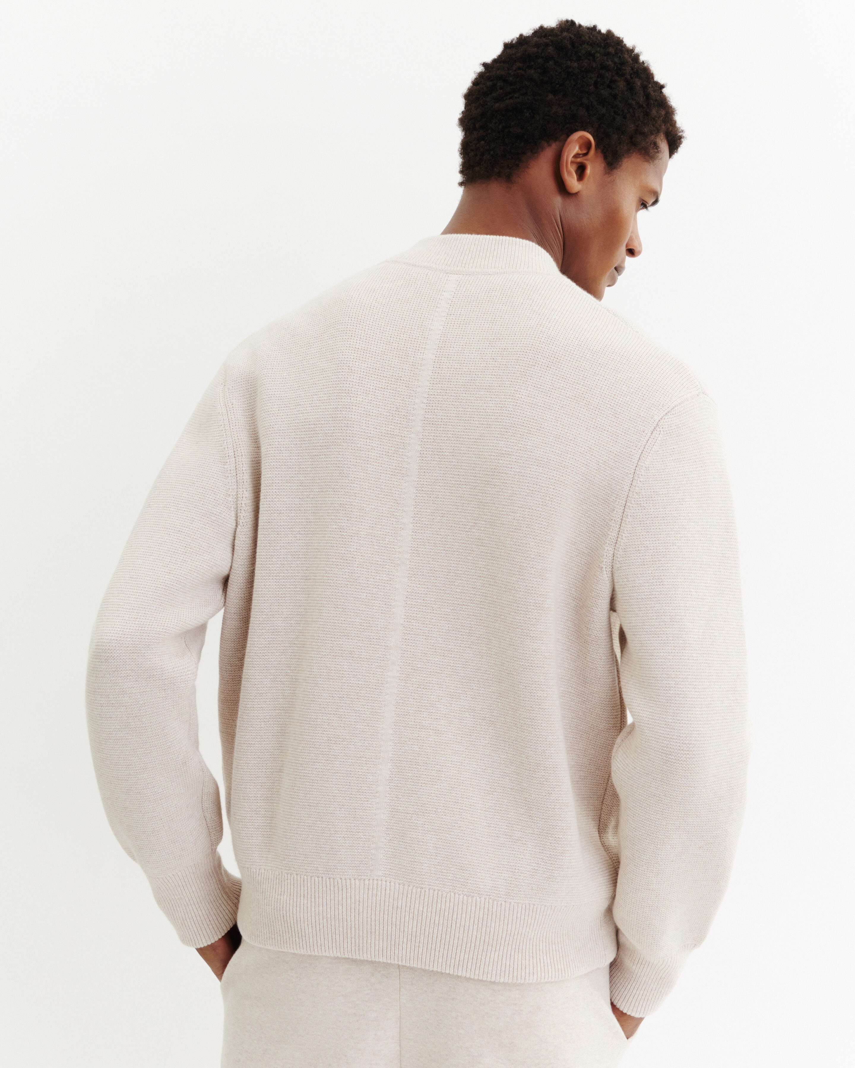 Bomber milano-TOURTERELLE-85% pima coton 15% cachemire