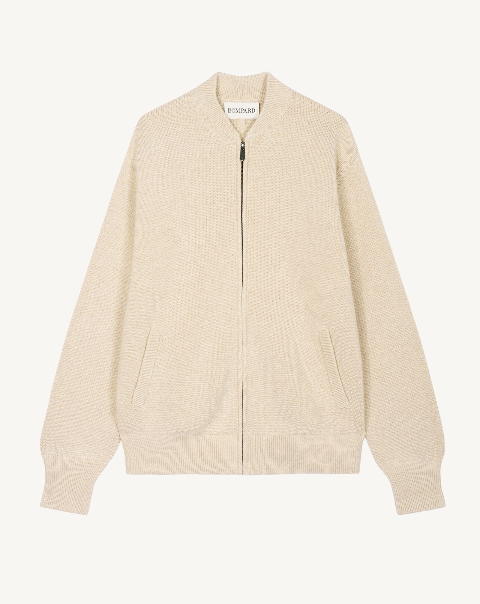Bomber milano-TOURTERELLE-85% pima coton 15% cachemire