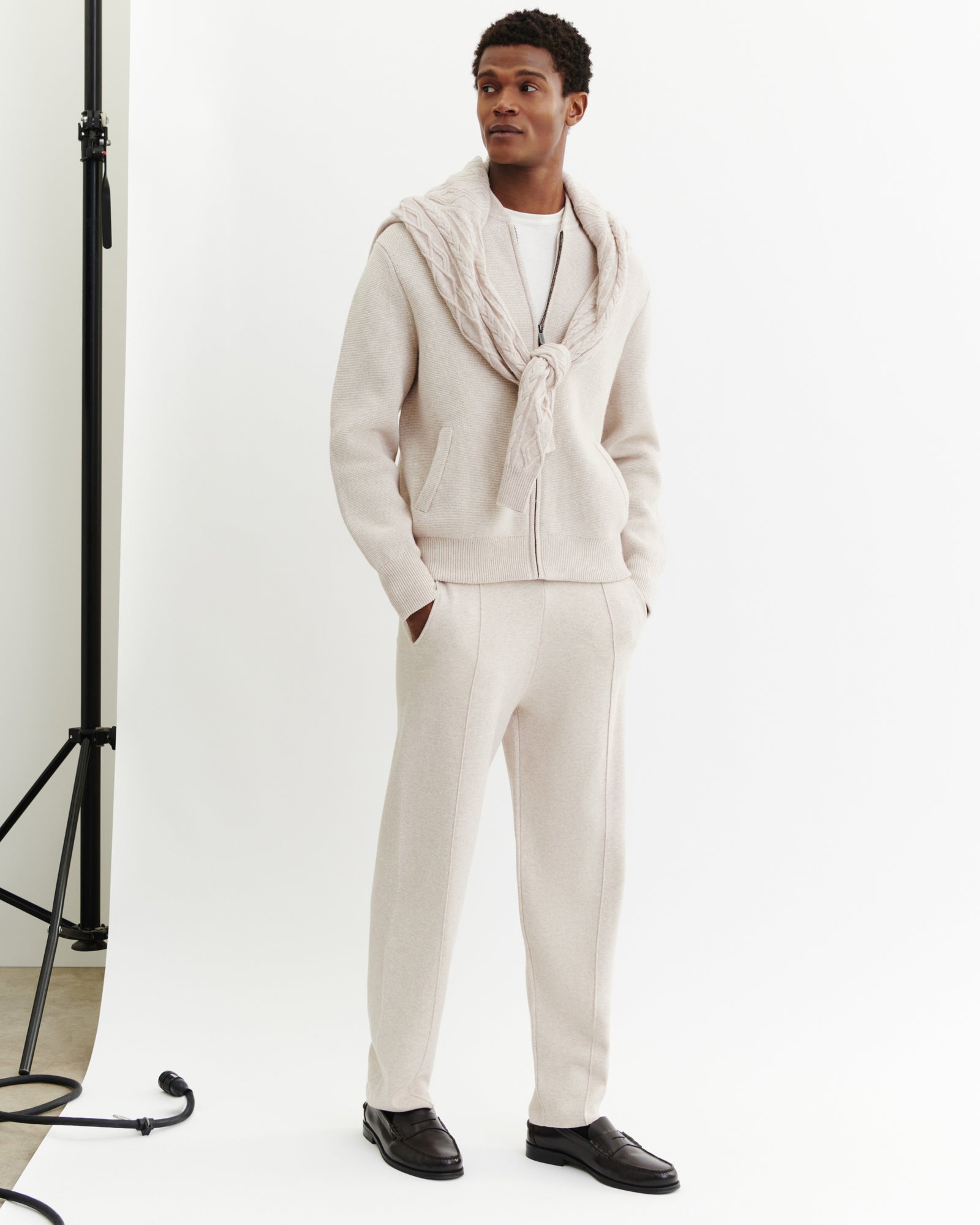 Pantalon milano-TOURTERELLE-85% pima coton 15% cachemire